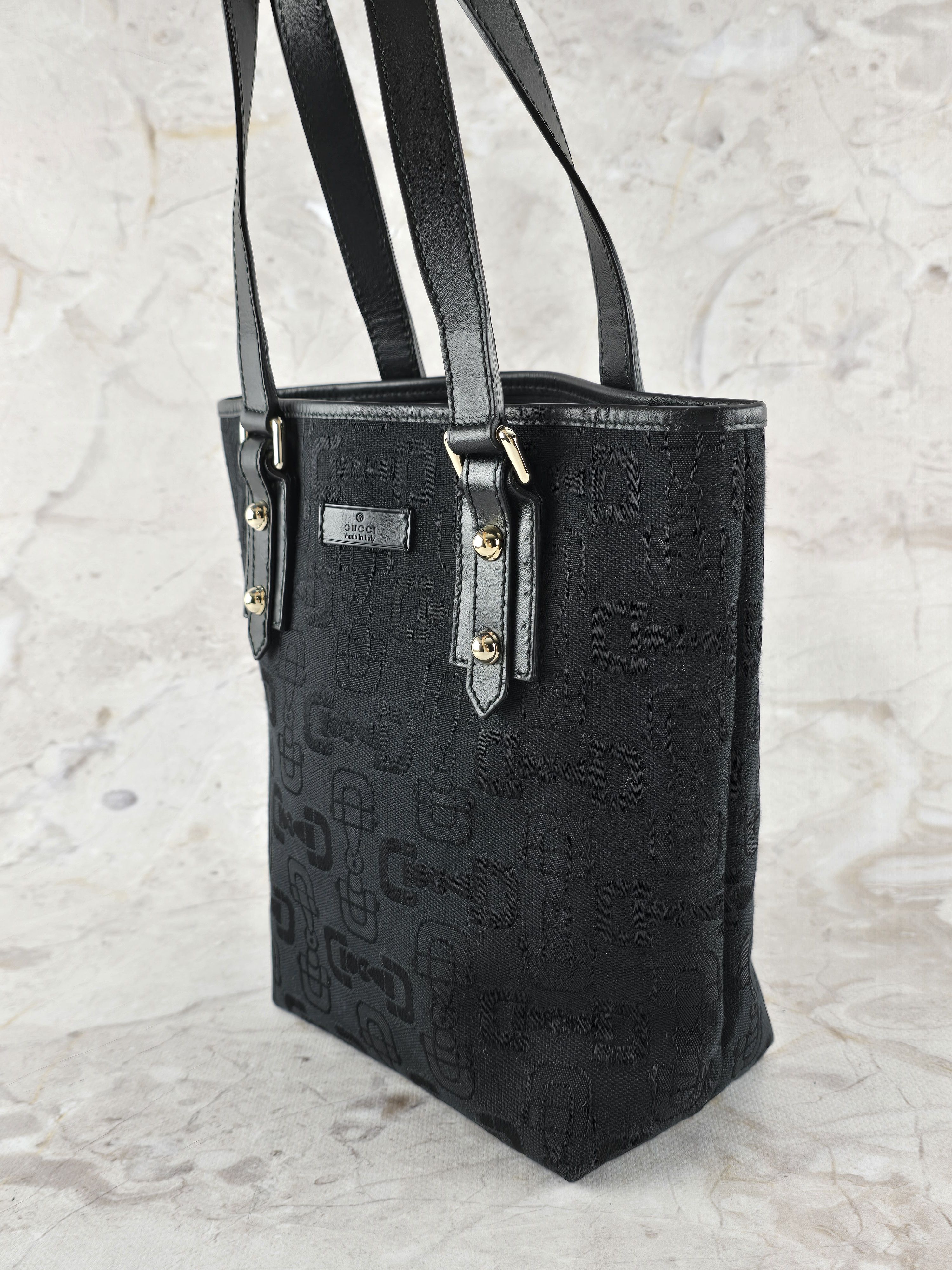 Gucci Gucci Bucket Handbag Coated Canvas black + dust bag Size ONE SIZE - 4 Thumbnail