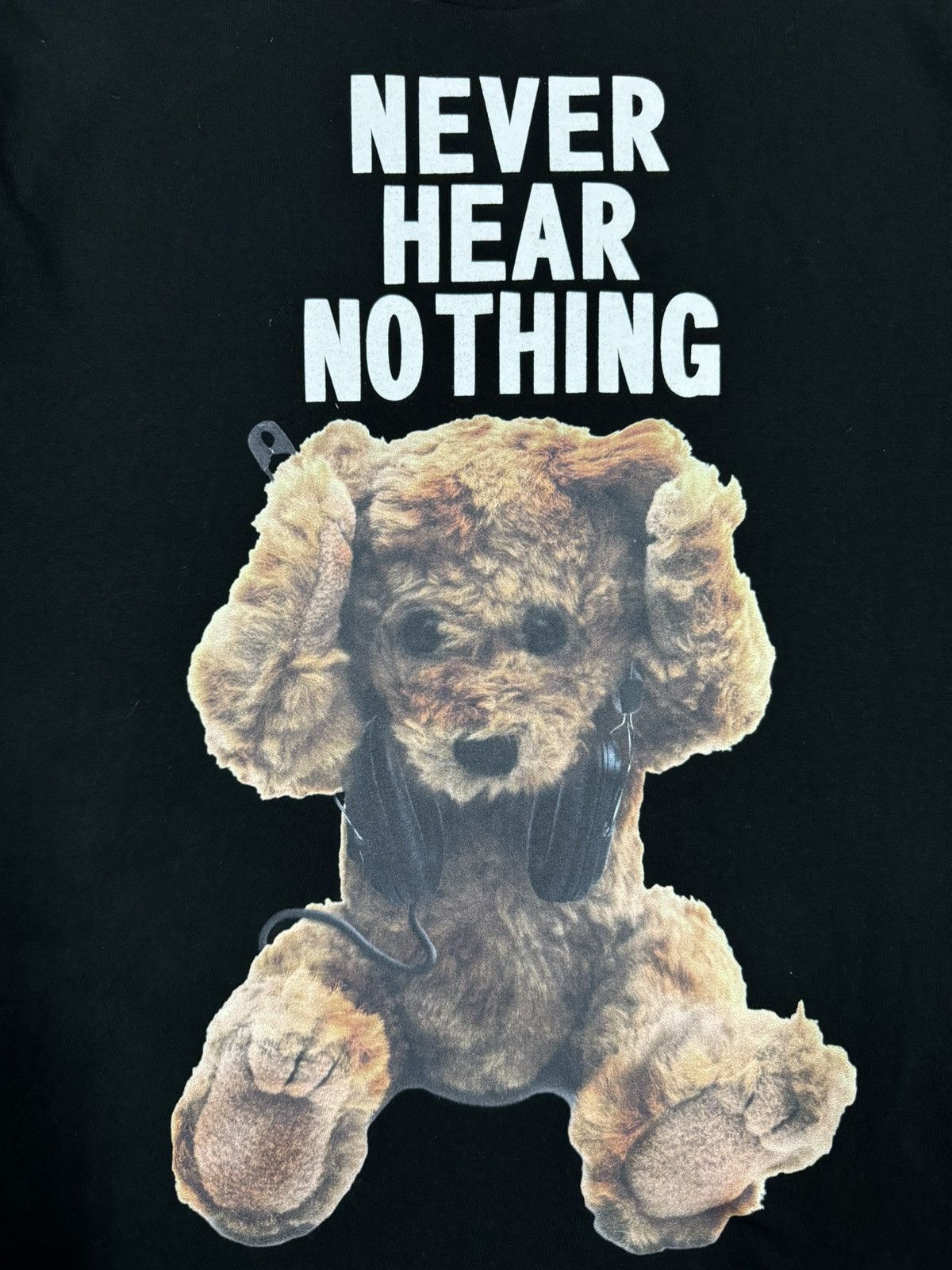Japanese Brand Milk Boy *Never Hear Nothing* Bear Oversized Tee Size US XL / EU 56 / 4 - 14 Thumbnail