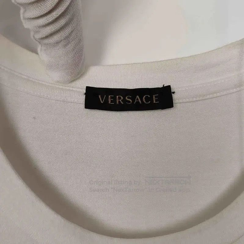 Versace Versace White Cotton T-Shirt with Logo . Size M / US 6-8 / IT 42-44 - 3 Thumbnail