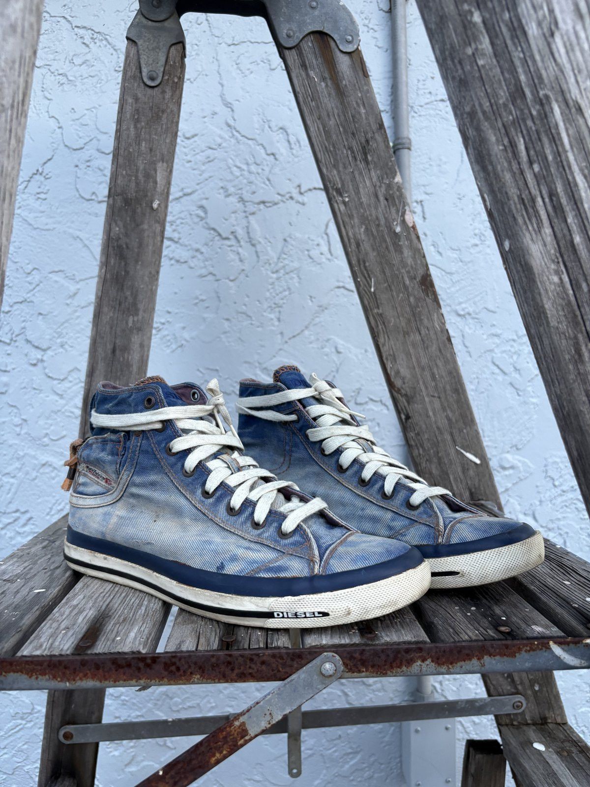 Diesel Diesel Expoiak Denim High Top Sneakers Y2K US 9.5 | Grailed
