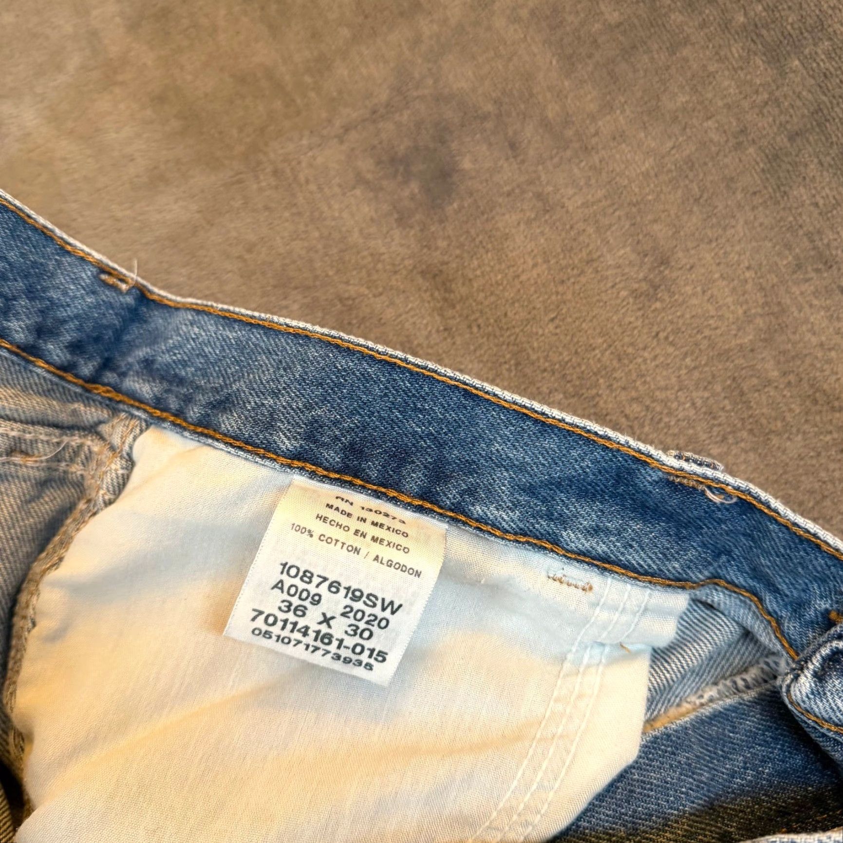 Denime Rustler Jeans Mens 36" Waist 30" Inseam Regular Fit Straight Leg Blue Denim 87619SW Medium Wash Size US 36 / EU 52 - 3 Thumbnail