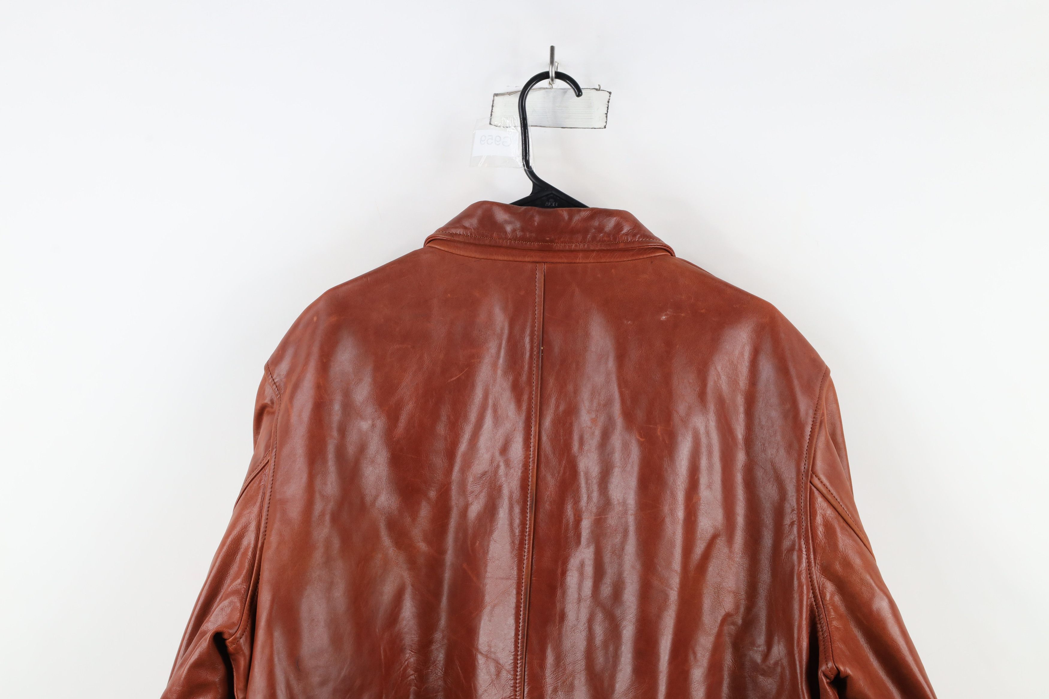 Vintage Inland Leather Streetwear Flight Bomber Jacket Brown Size US XXL / EU 58 / 5 - 15 Thumbnail