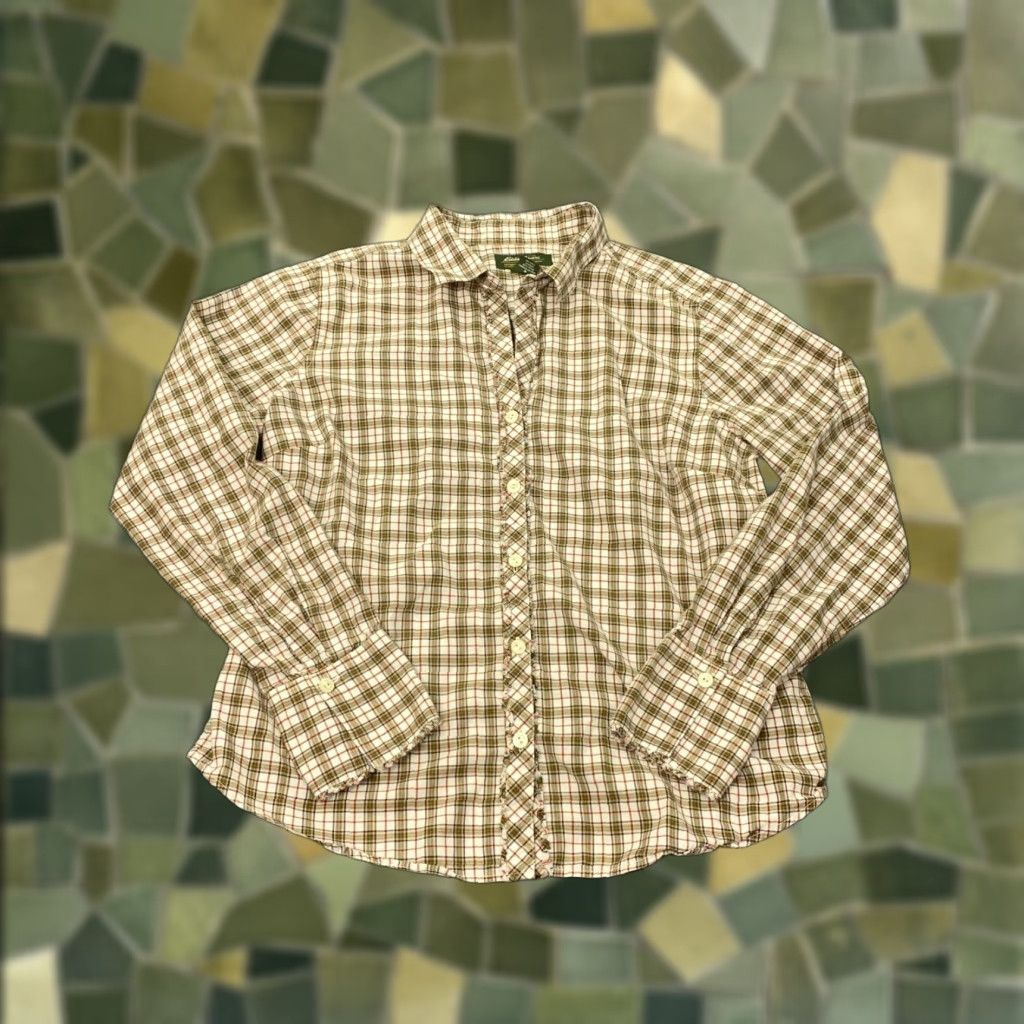 Eddie Bauer Eddie Bauer Women's Shirt Medium Plaid Button-Up Long Sleeve V-Neck Multicolor Casual Size M / US 6-8 / IT 42-44 - 1 Thumbnail
