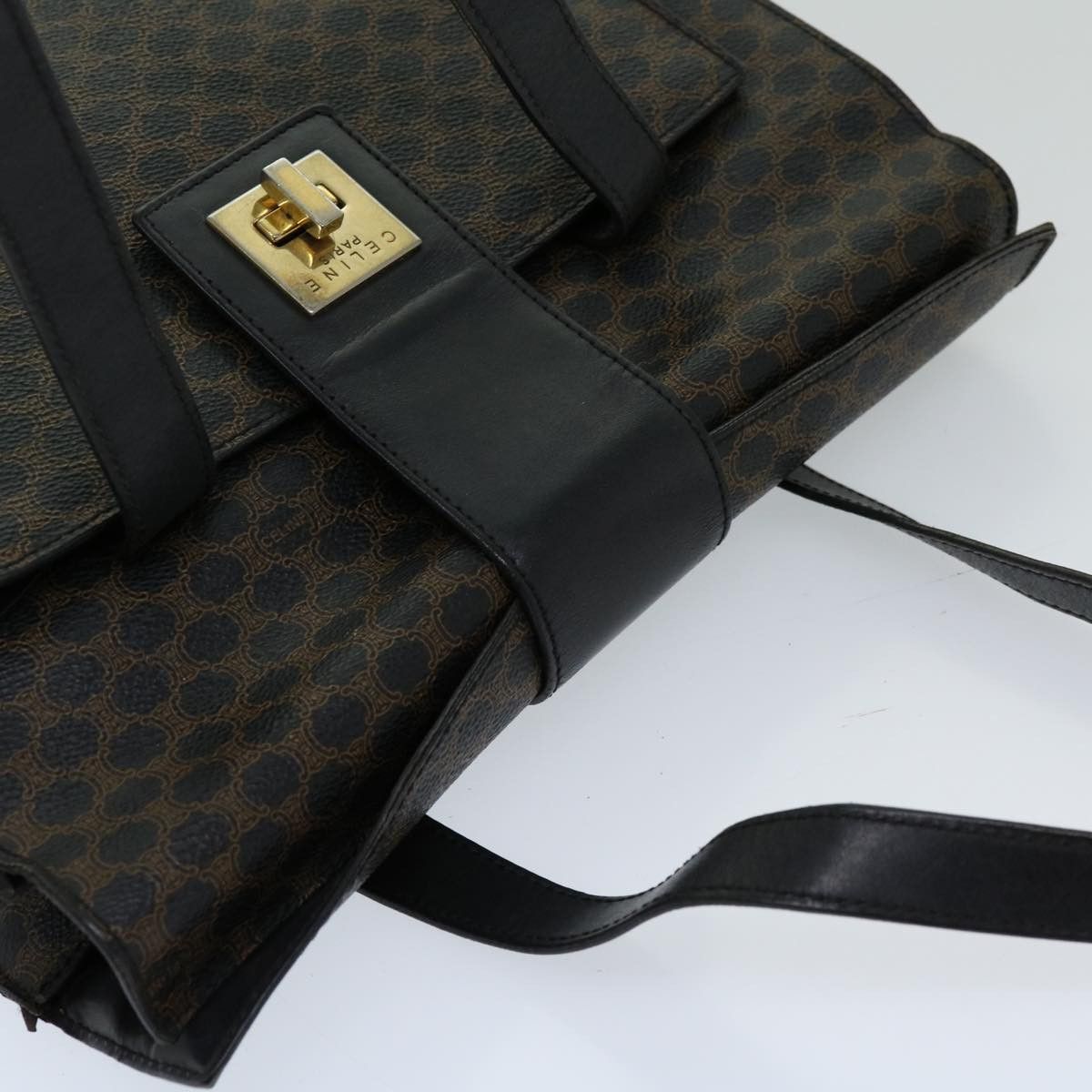 Celine CELINE Macadam Canvas Hand Bag Pvc Black Size ONE SIZE - 6 Thumbnail