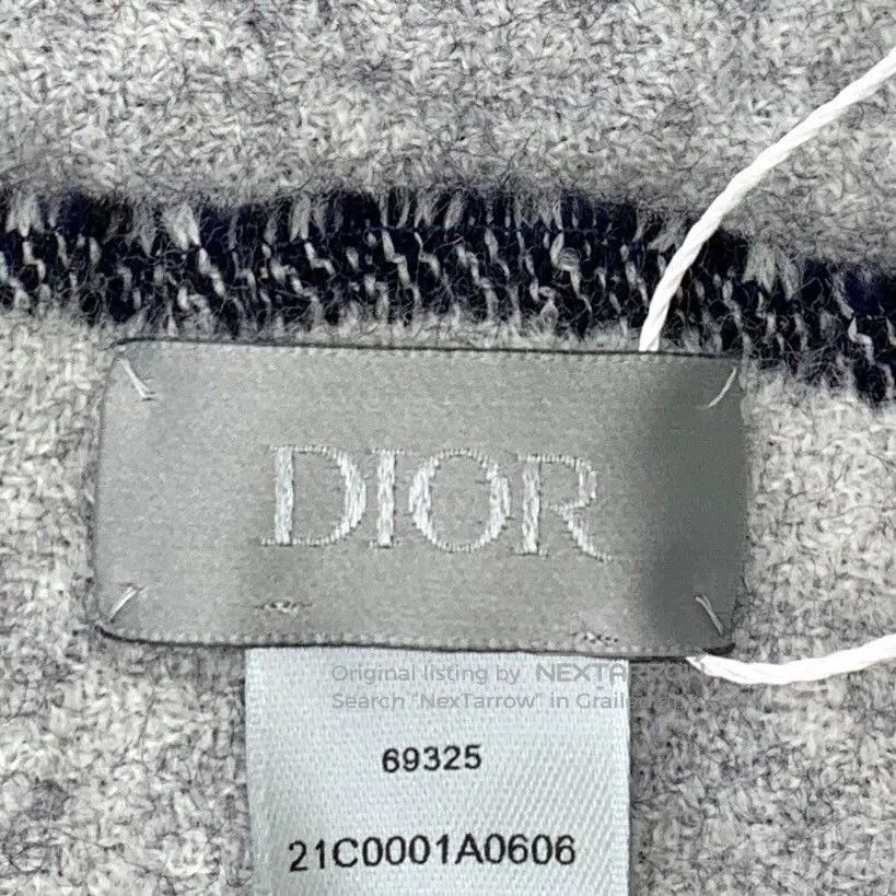 Dior Dior Blue CD Embroidered Wool Scarf. Size ONE SIZE - 8 Thumbnail