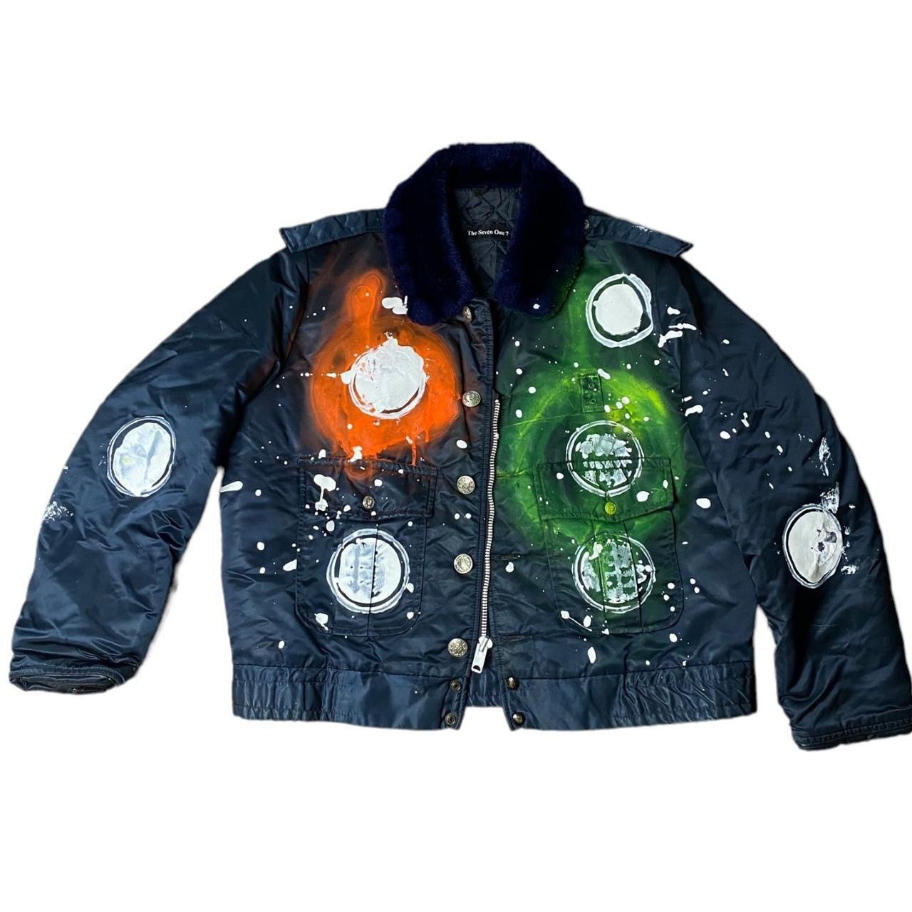 Vintage Hand-painted up cycle unisex bomber jacket. Size US L / EU 52-54 / 3 - 3 Thumbnail