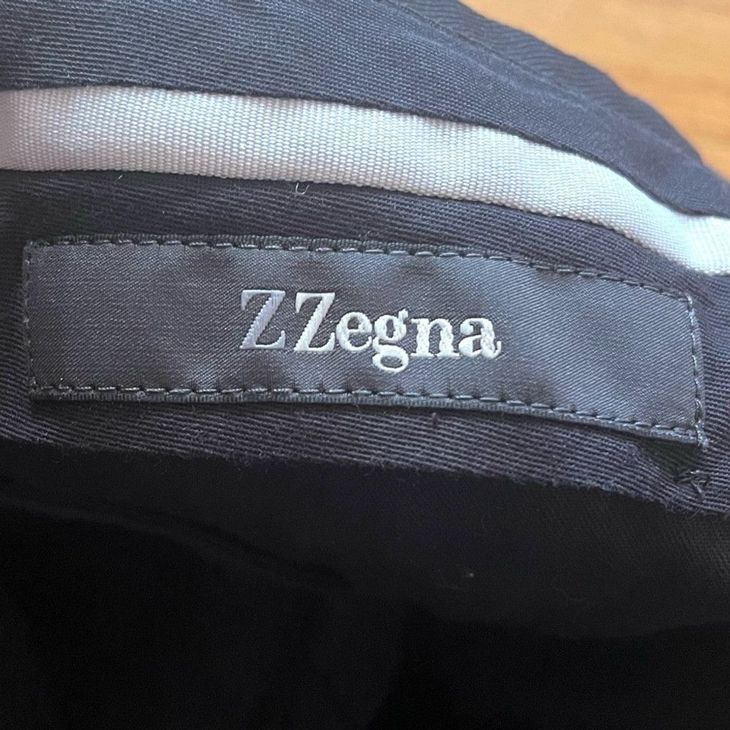 Z Zegna Z ZEGNA Black Straight Leg Trouser Pants Size 8-46R / Slim Size US 42 / EU 58 - 4 Thumbnail