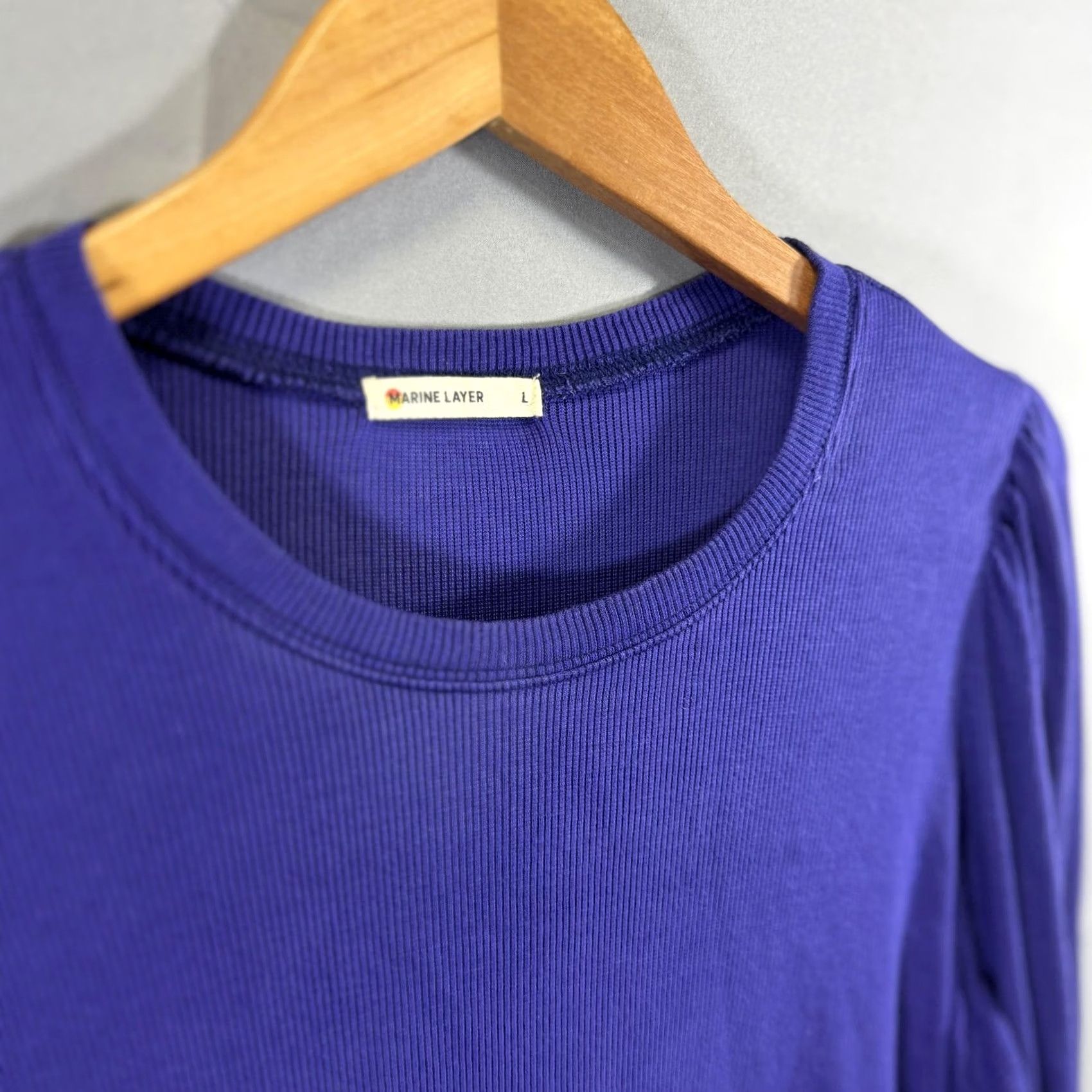 Marine Layer Marine Layer Sweater Womens Large Purple Textured Long Sleeve Pullover Lyocell Spandex Knit Pattern Solid Vintage No Size L / US 10 / IT 46 - 3 Thumbnail