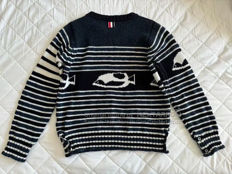 Thom Browne Thom Browne Blue ocean striped sweater Size US S / EU 44-46 / 1 - 3 Thumbnail