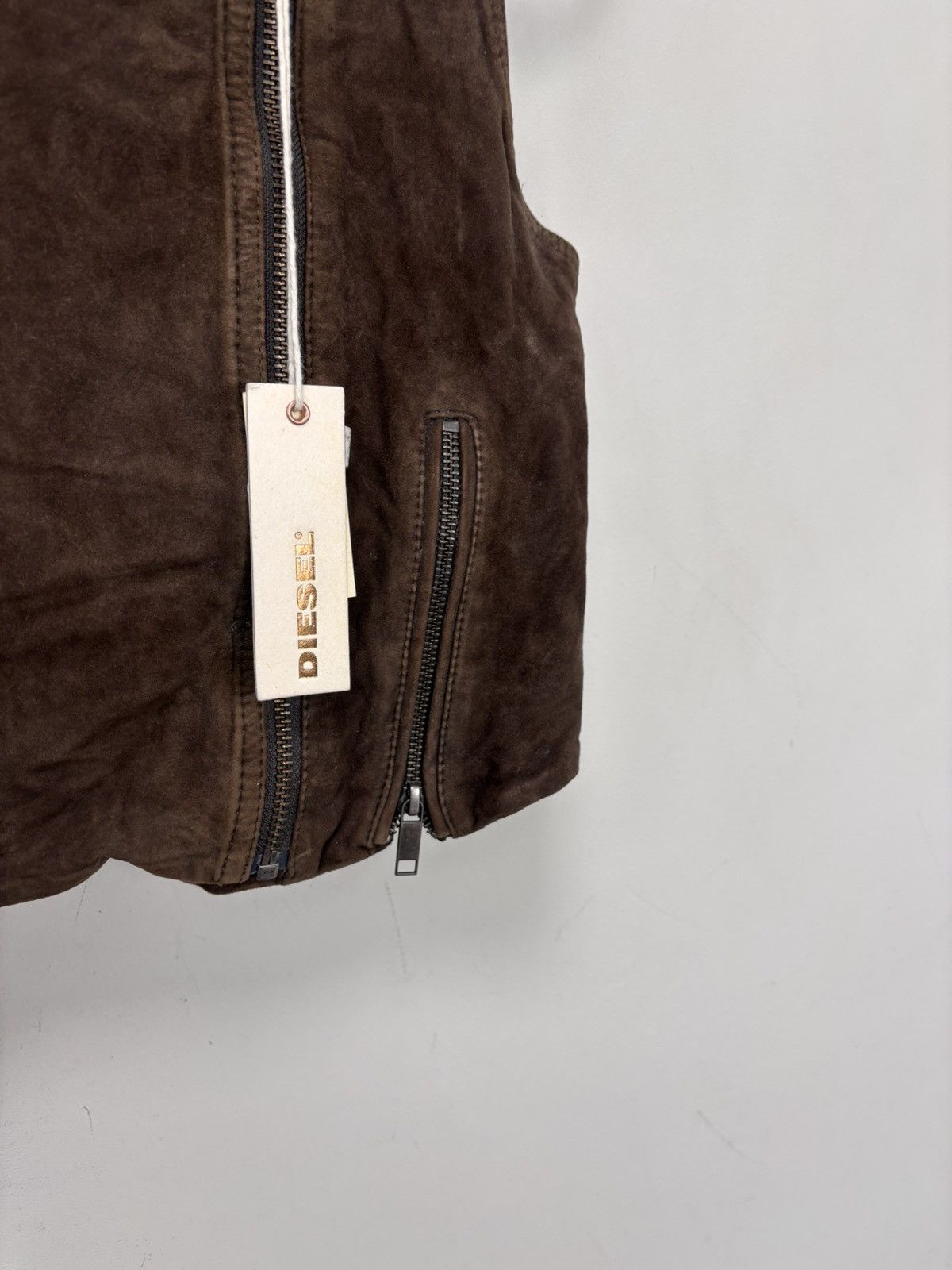 Diesel Diesel L-Zoe NWT Women’s Brown Suede Leather Vest Jacket Size L / US 10 / IT 46 - 4 Thumbnail