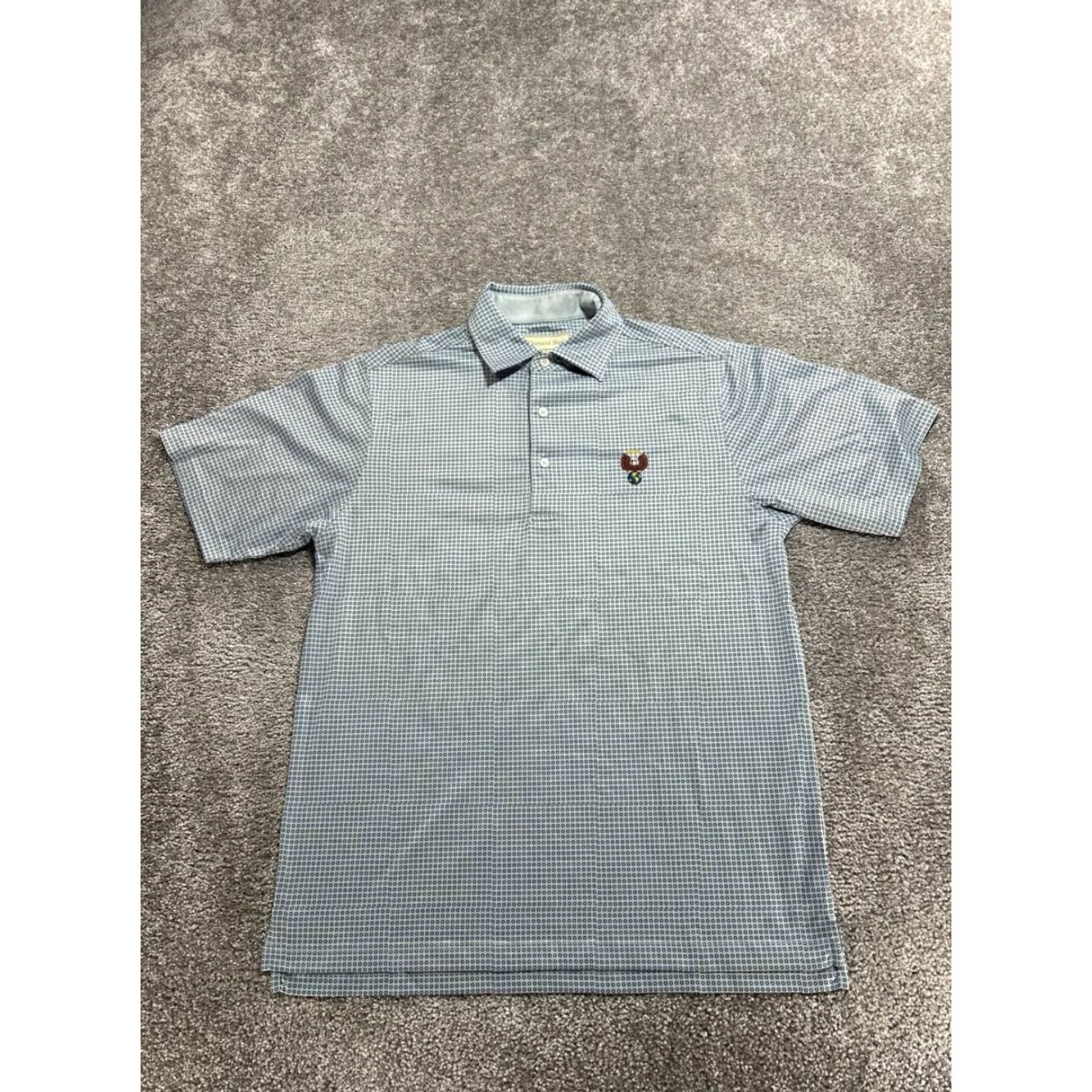 Vintage Donald Ross Polo Shirt Mens Small Gray Geometric Logo Moisture Wicking Golf Size US S / EU 44-46 / 1 - 2 Thumbnail
