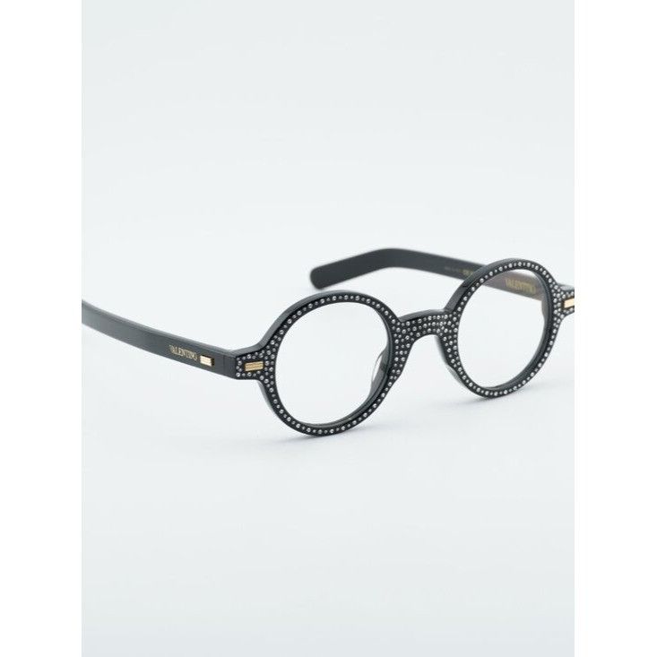 Valentino Valentino VLX-185B Eyeglasses Black with Stones 43mm Round Size ONE SIZE - 7 Thumbnail