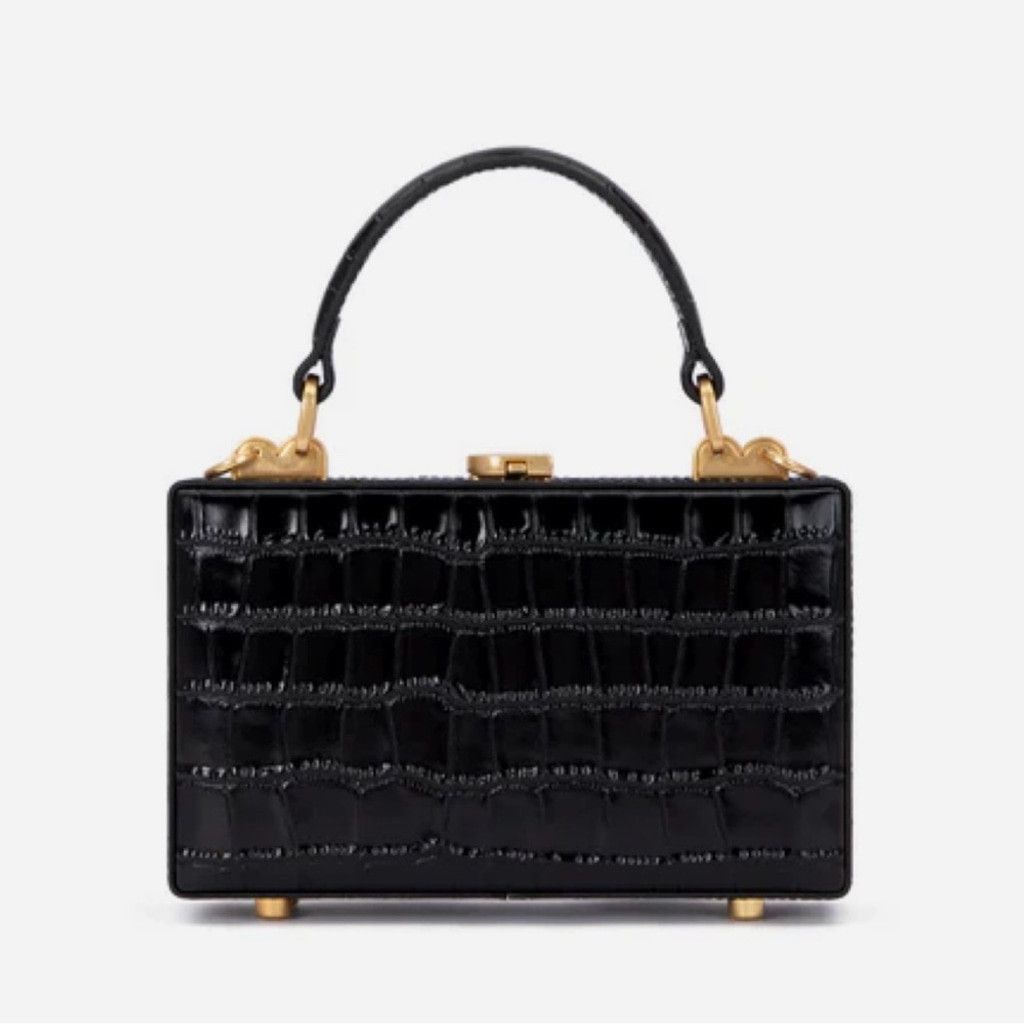 Brandon Blackwood Slim Trunk In Black Croc Embossed Leather, Women's — image 3 of 6
