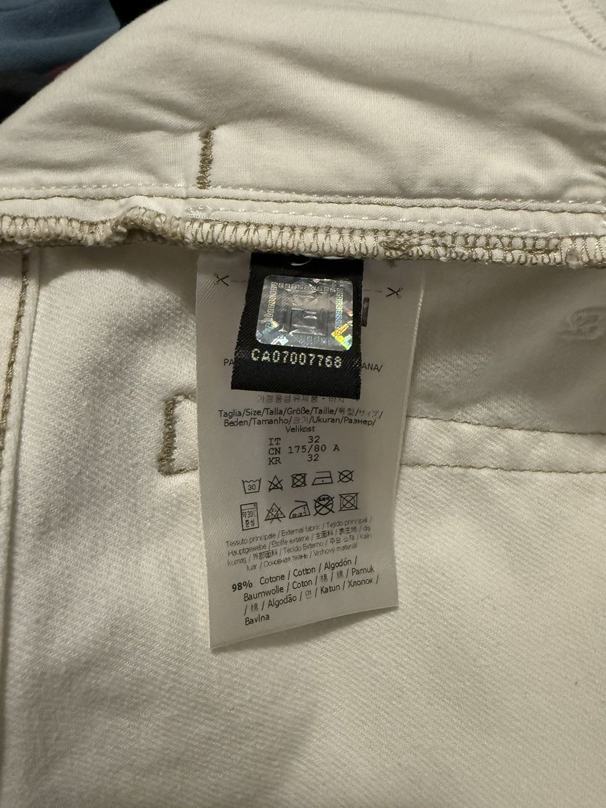 Fendi Fendi FF Monogram White Jeans – 32x34 – Holographic Patch Size US 32 / EU 48 - 4 Thumbnail