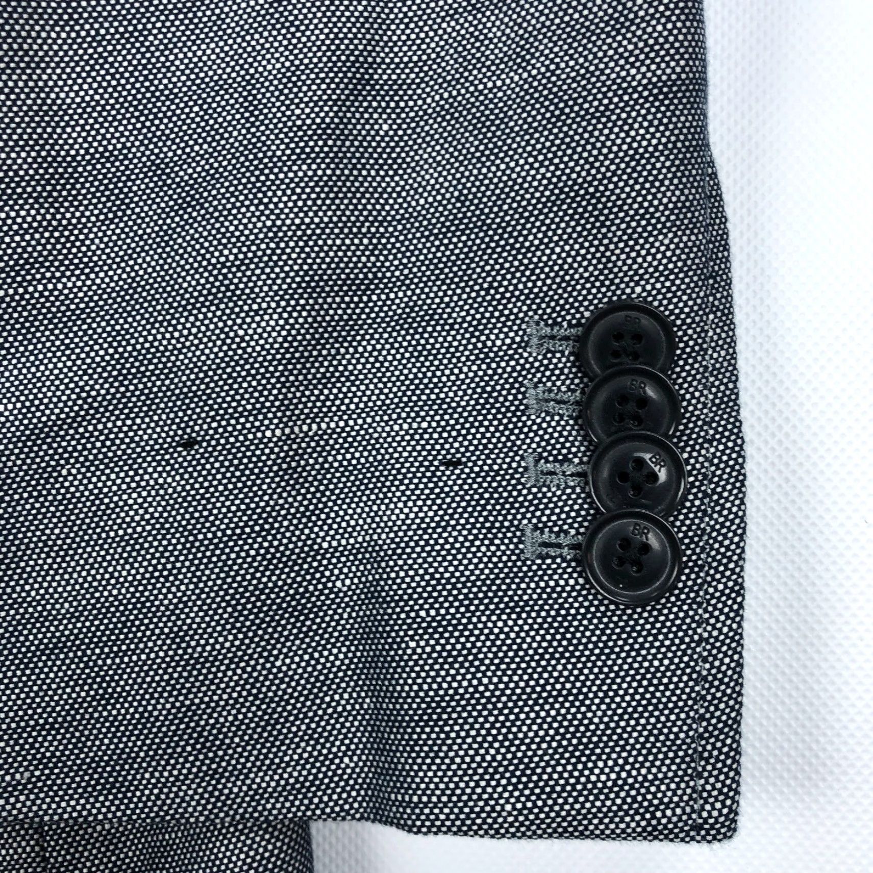 Banana Republic Banana Republic Blazer Jacket Sport Coat 2 Piece Gray Birdseye Linen Blend 44 Regular Men Mens Jacket Suit Office Career Casual Vintage No Size 44R - 4 Thumbnail