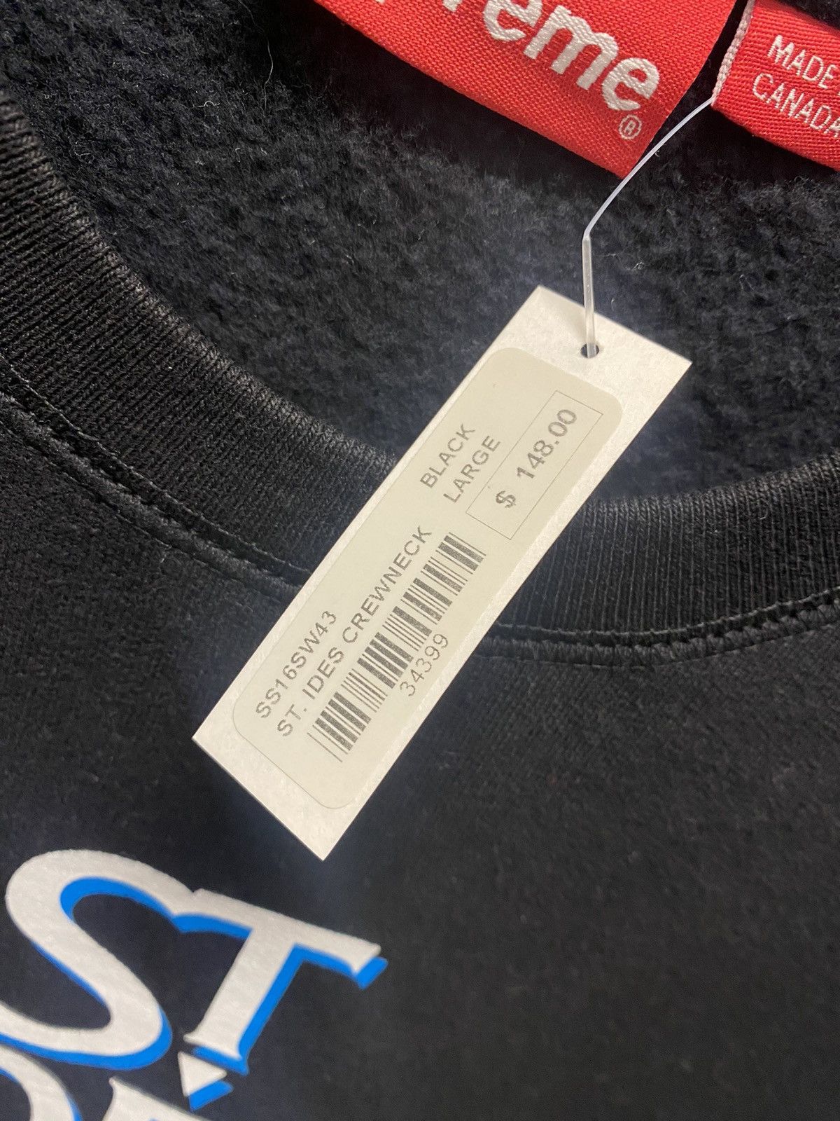 Supreme Supreme x St. Ides Crewneck Sweatshirt Large Black NWT Size US L / EU 52-54 / 3 - 4 Thumbnail