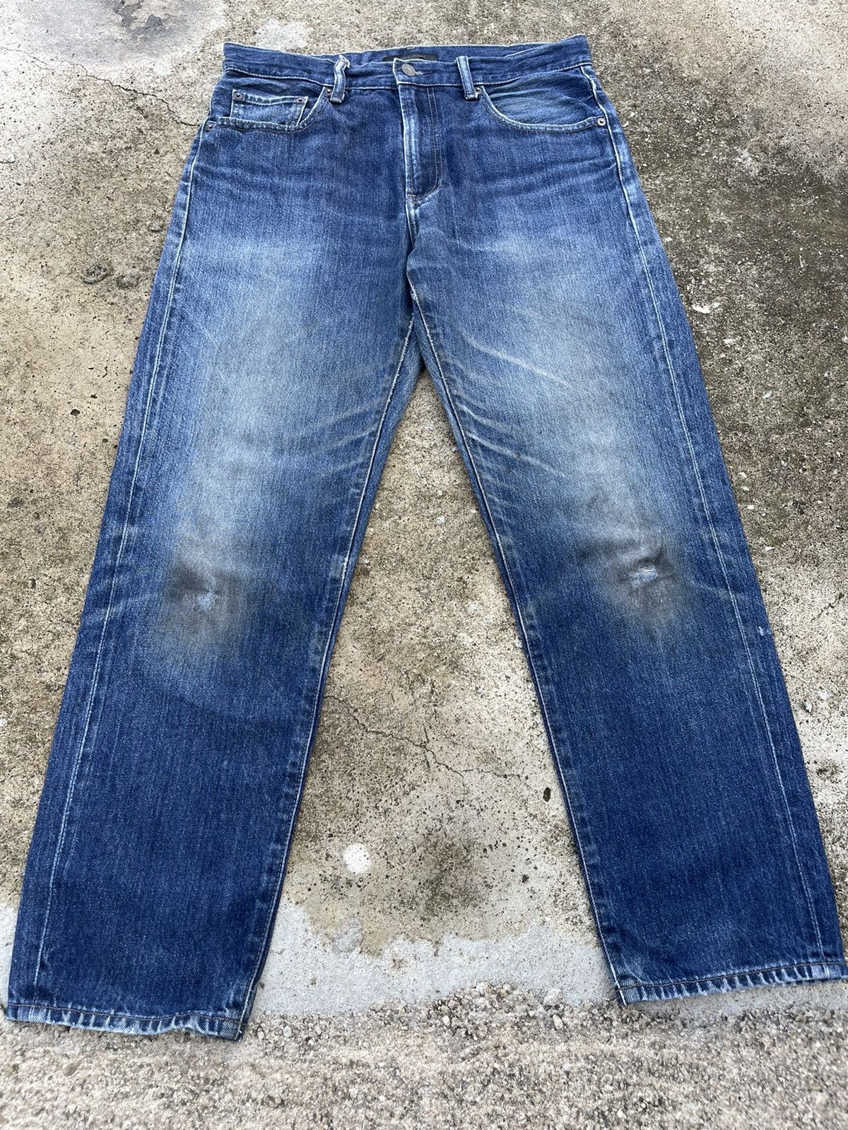 Japanese Brand × Jean × Uniqlo 🔥 Japanase Brand Uniqlo Rusty Distressed Denim W32🔥 Size US 32 / EU 48 - 3 Thumbnail