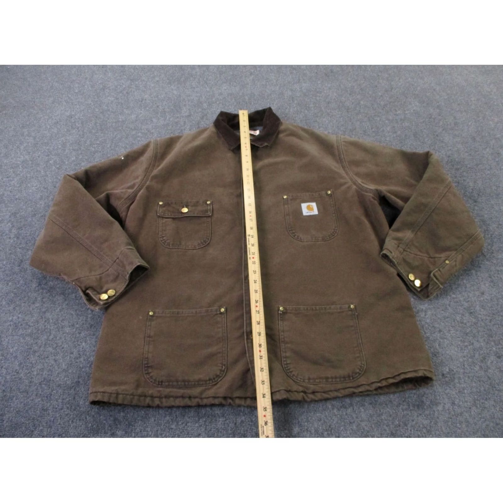 Carhartt VINTAGE Carhartt Jacket Mens XLT Brown Cotton Canvas Lined Acrylic Wind-Resistant Pockets Work Coat Size US XL / EU 56 / 4 - 3 Thumbnail
