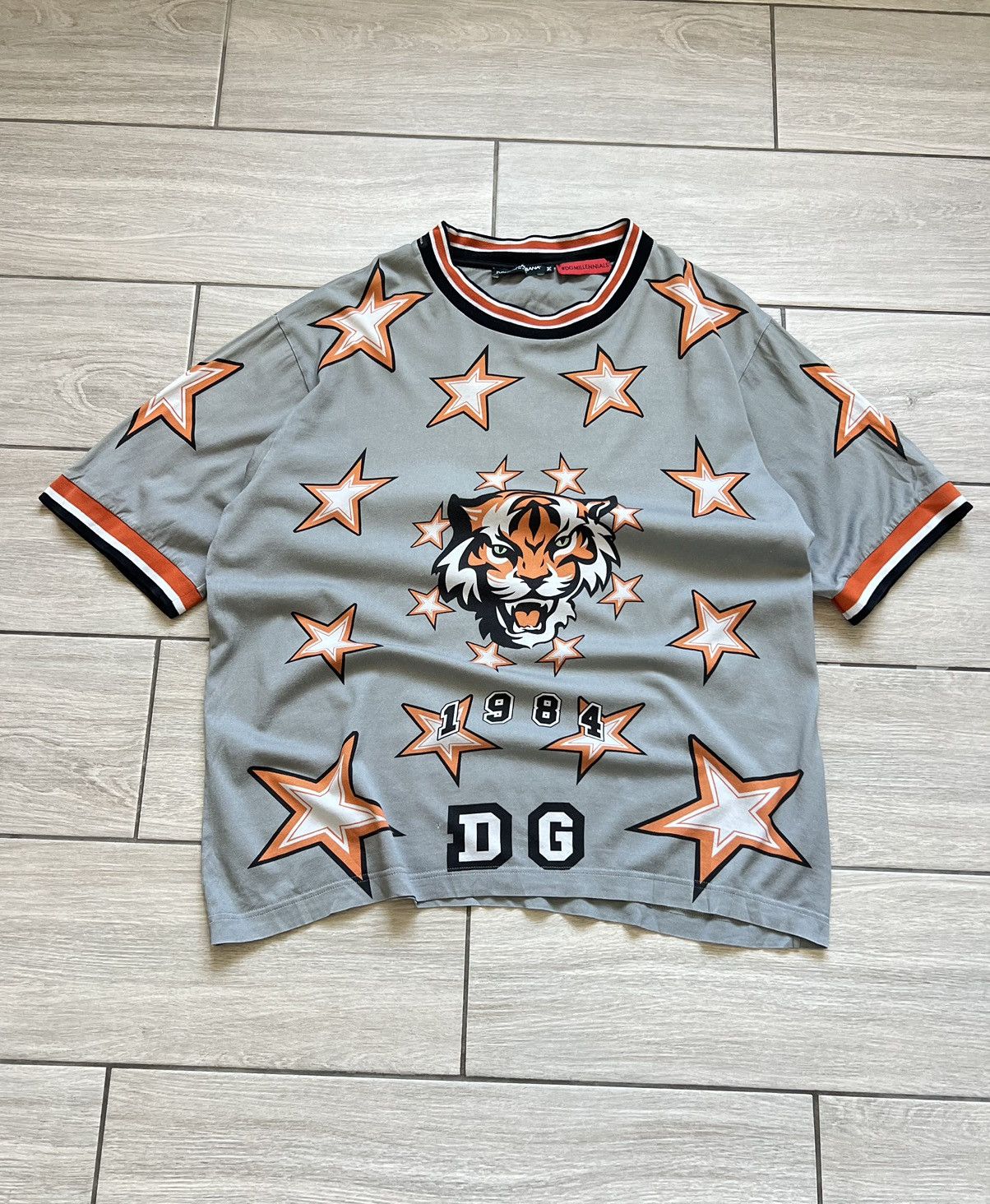 DOLCE GABBANA TIGER PRINT T-SHIRT RARE BIG LOGO RRP 1000$