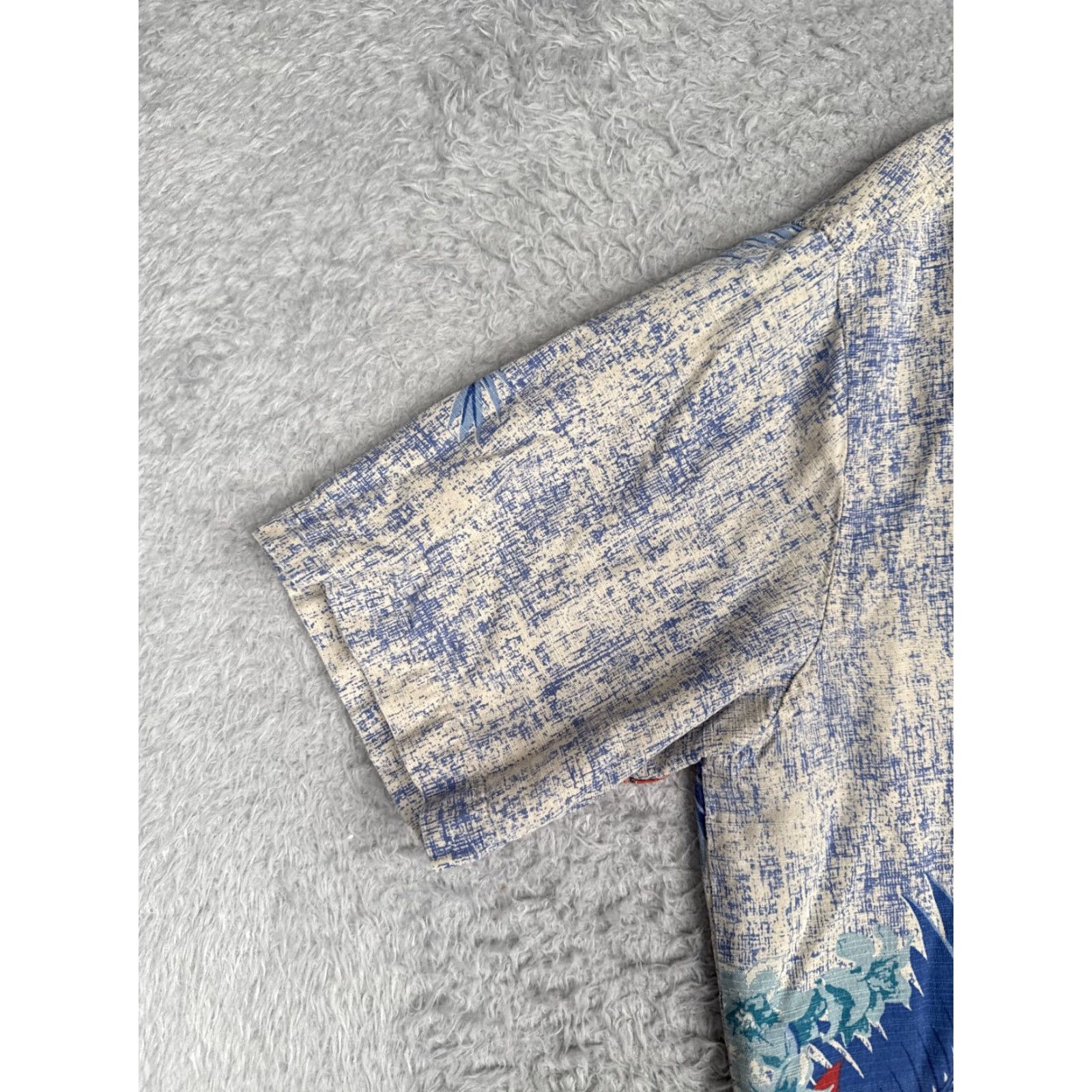 Vintage Island Republic Shirt Men Large Blue Ivory Floral 100% Silk Button Up Hawaiian Size US L / EU 52-54 / 3 - 3 Thumbnail