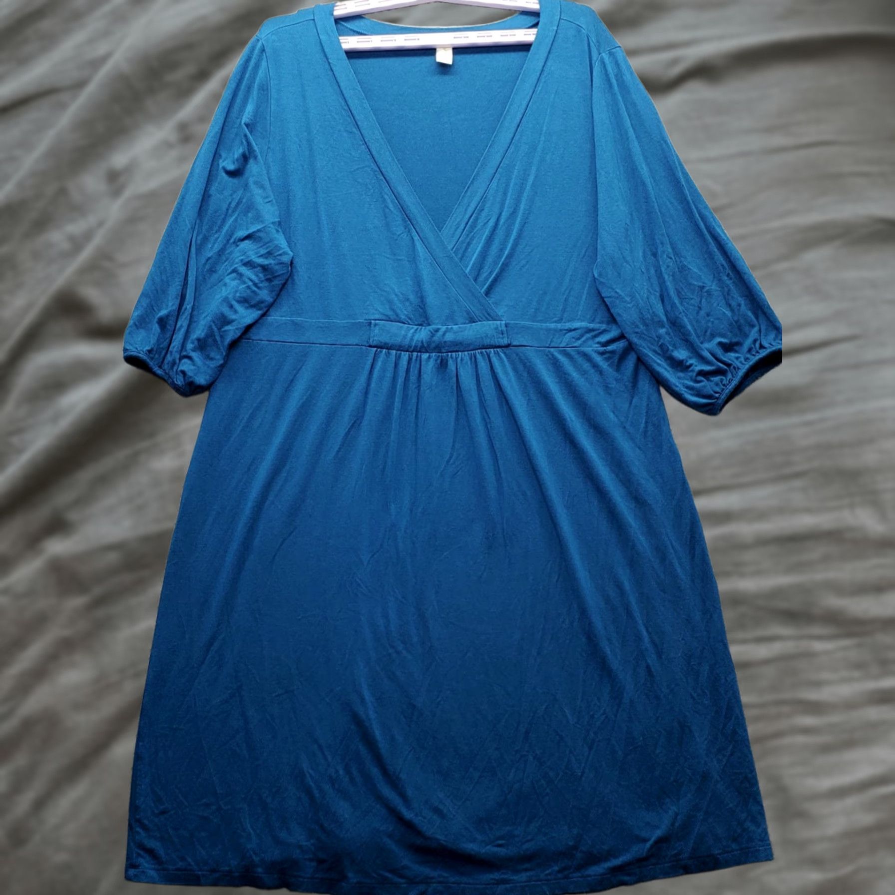 Old Navy Old Navy XXL Blue Stretch Lightweight Balloon Sleeve Wrap V-Neck Dress Womens Size XXL / US 16-18 / IT 52-54 - 1 Thumbnail