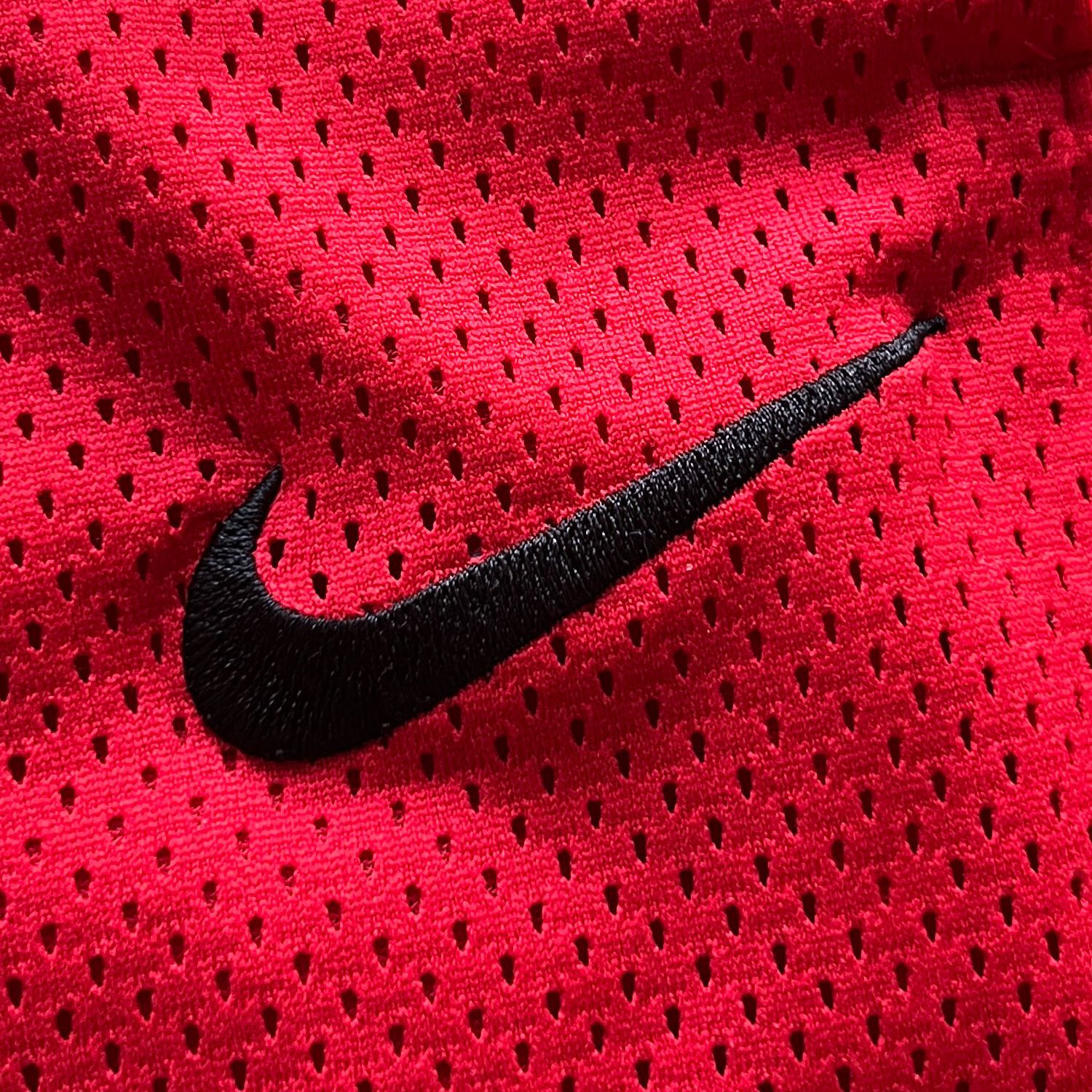 Nike Embroidered Mesh Swoosh Basketball Shorts in Red/White/Black Size US 34 / EU 50 - 7 Thumbnail