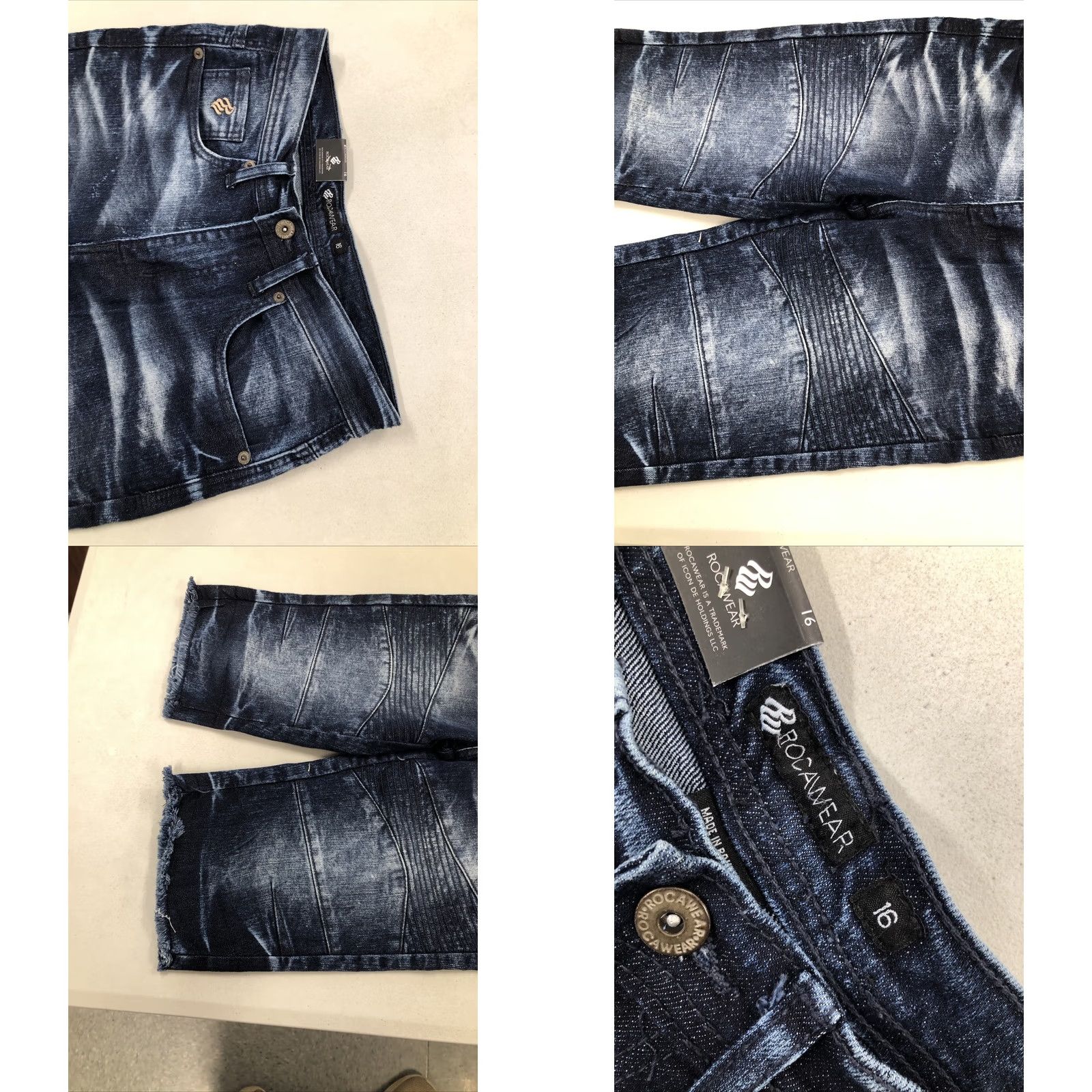 Rocawear VINTAGE Rocawear Moto Denim Jean Shorts 27x12 Blue 16 Regular Size US 34 / EU 50 - 8 Thumbnail