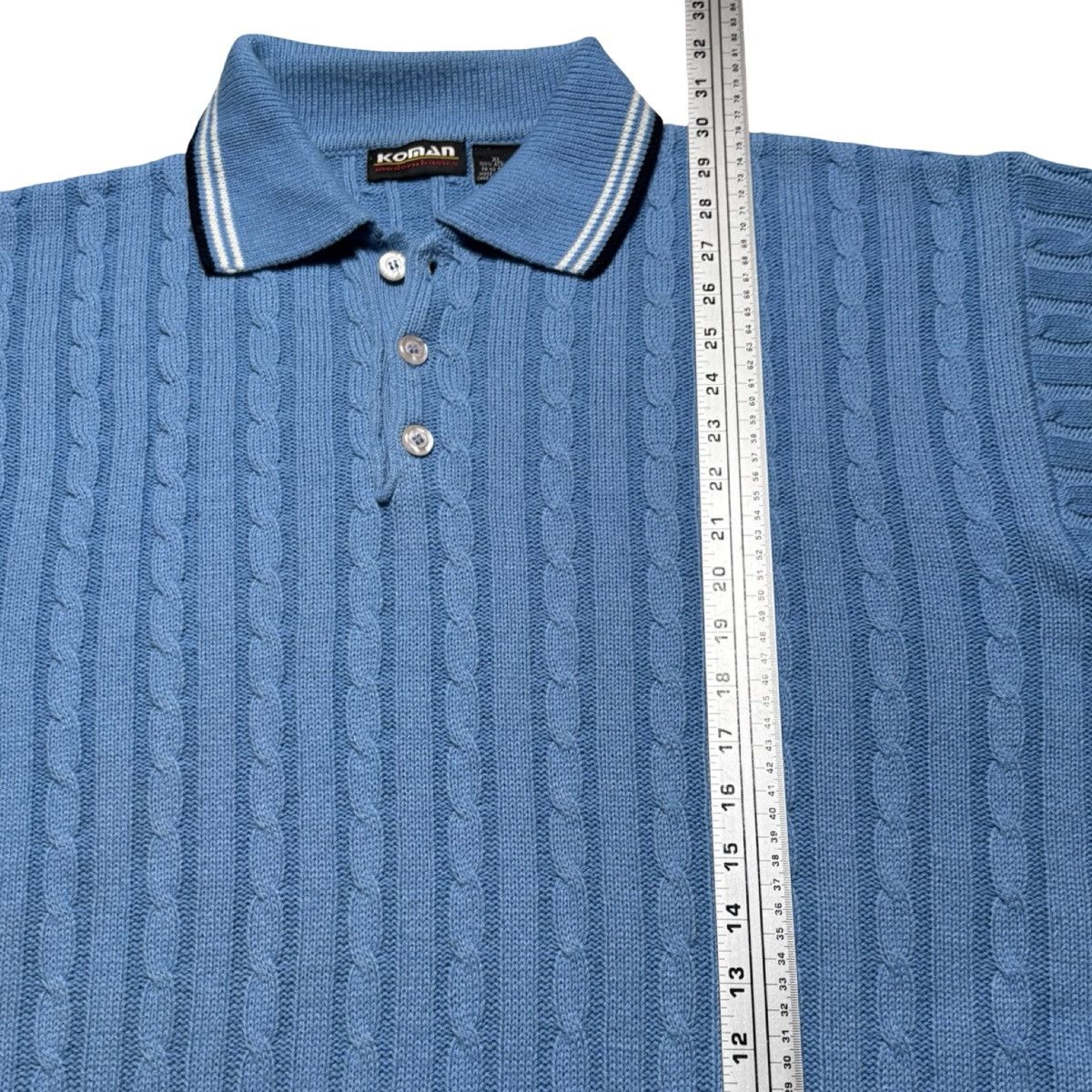 Other Vintage Y2K Koman Cable Knit Polo Shirt Short Sleeve XL Size US XL / EU 56 / 4 - 5 Thumbnail