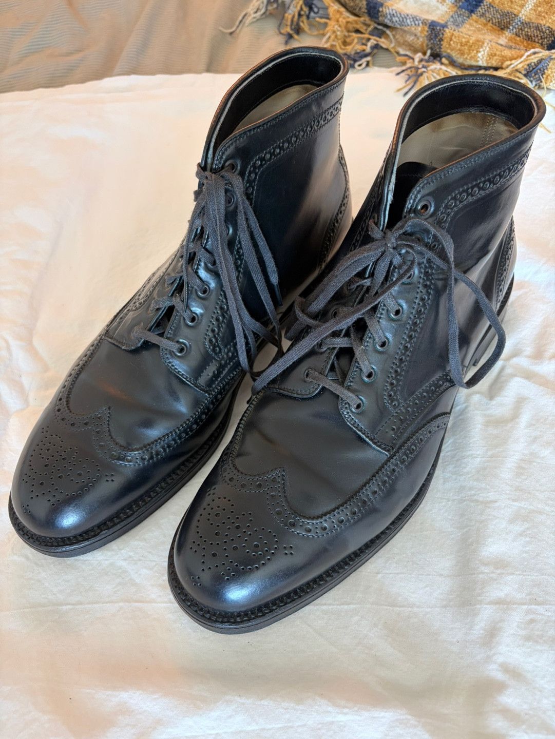 Alden Alden J Crew 44695 Black Cordovan Wingtip Boots 11 B/D Size US 11 / EU 44 - 2 Thumbnail