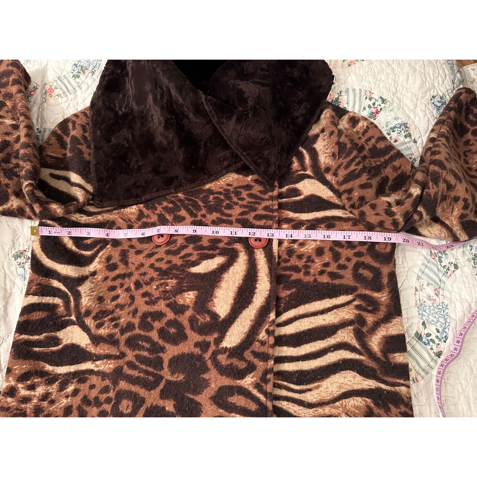 Other Y2K MIXED ANIMAL PRINT LEOPARD SWEATER JACKET WRAP COLLAR S Size S / US 4 / IT 40 - 5 Thumbnail