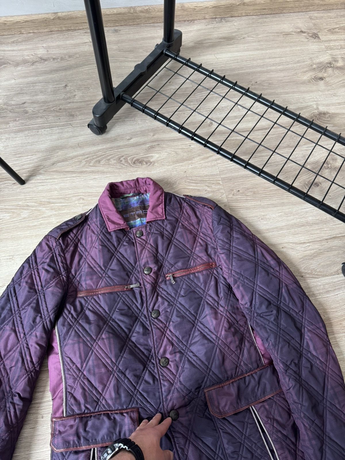 Etro Etro Purple Quilted Jacket Men’s Size US M / EU 48-50 / 2 - 4 Thumbnail