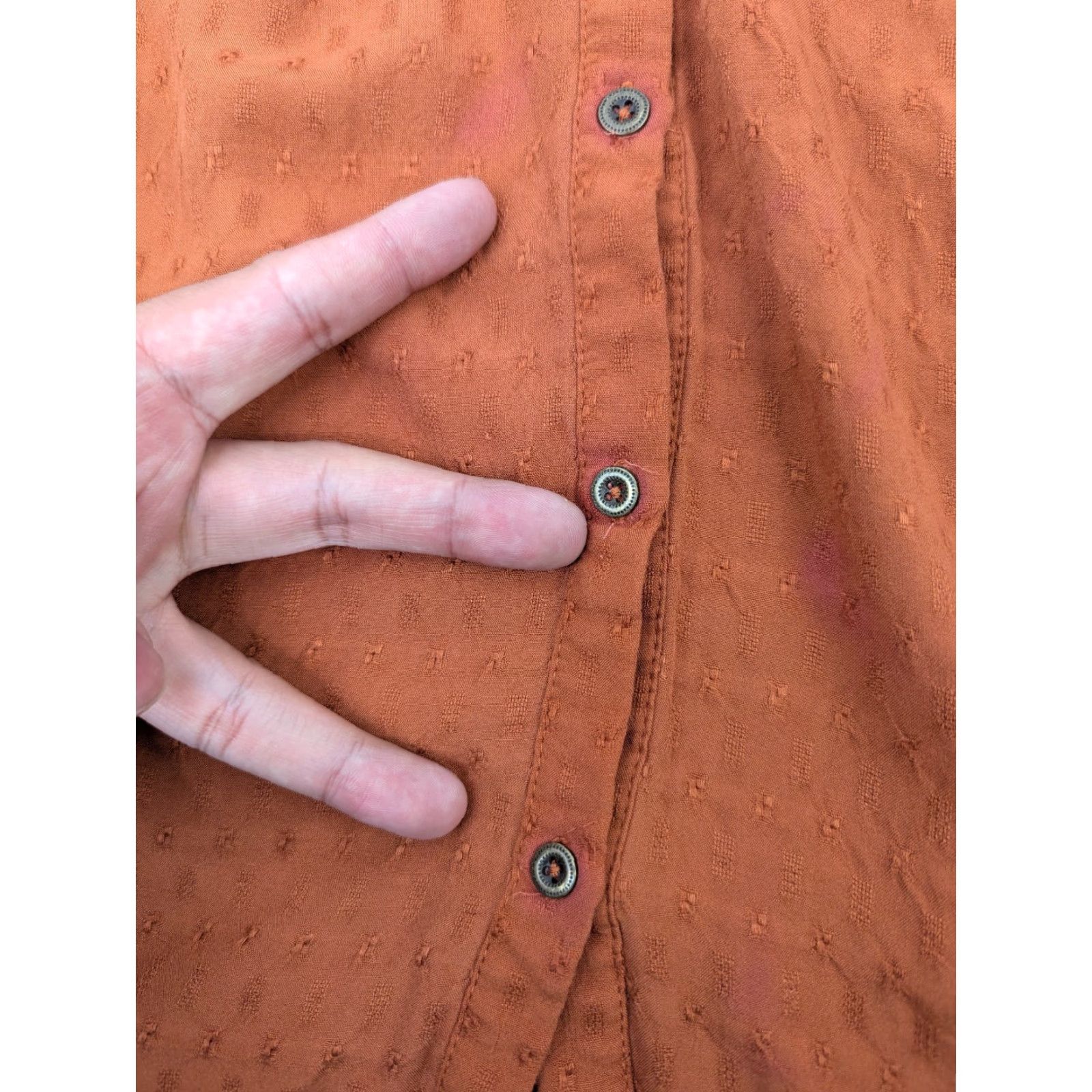 Vintage Knox Rose Blouse Women's Size L Balloon Sleeve Peasant Rayon Orange Venture Rust Boho Shirt Size L / US 10 / IT 46 - 3 Thumbnail