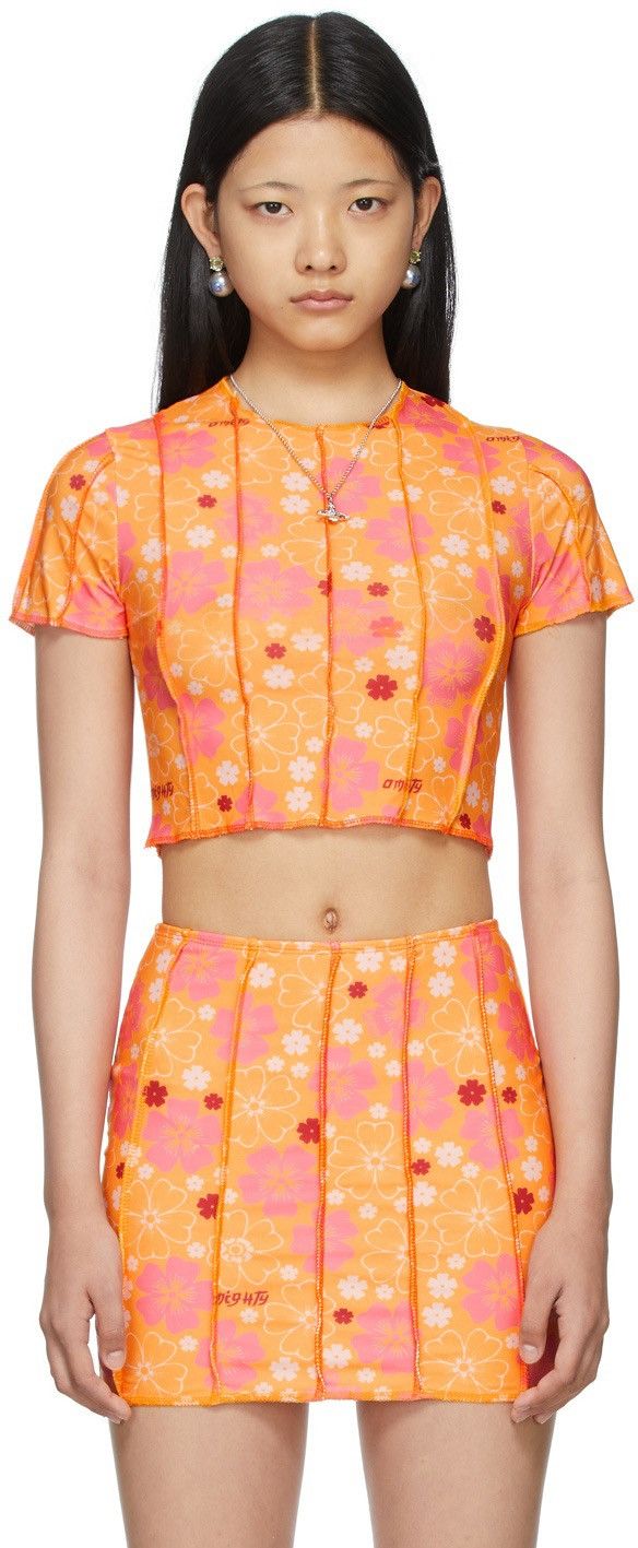 SSENSE SSENSE Exclusive OMIGHTY Orange & Pink Blossom Sticht Size L / US 10 / IT 46 - 1 Thumbnail