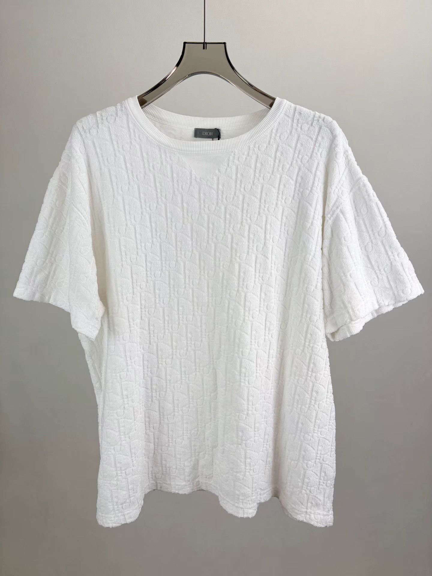 Dior DIOR White Monogram Towel Texture Short Sleeve K1 Size US XL / EU 56 / 4 - 1 Thumbnail