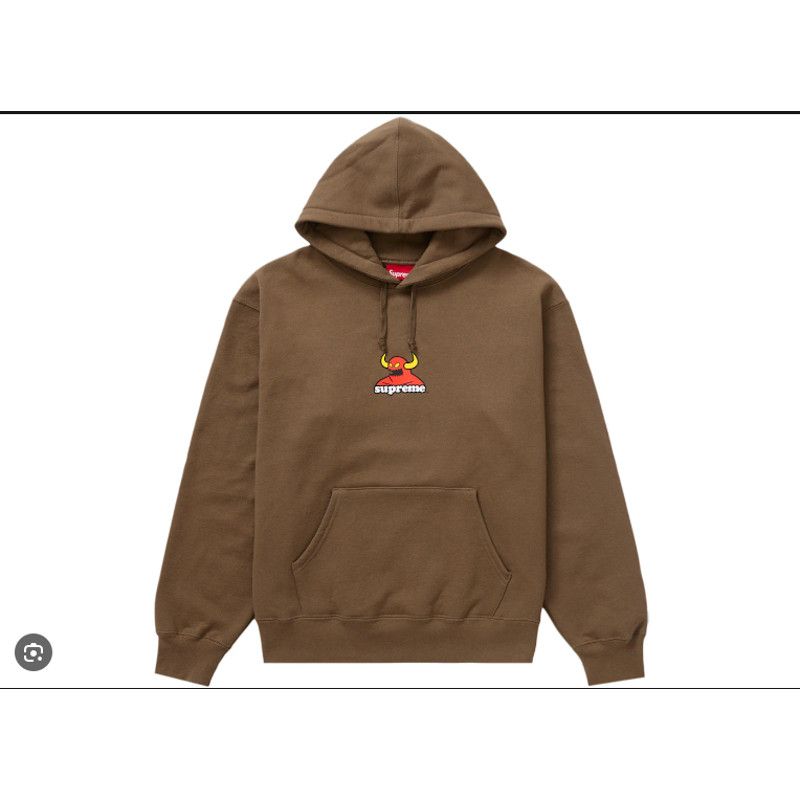 image of Supreme X Toy Machine Hooded Sweatshirt Brown Small, Men's