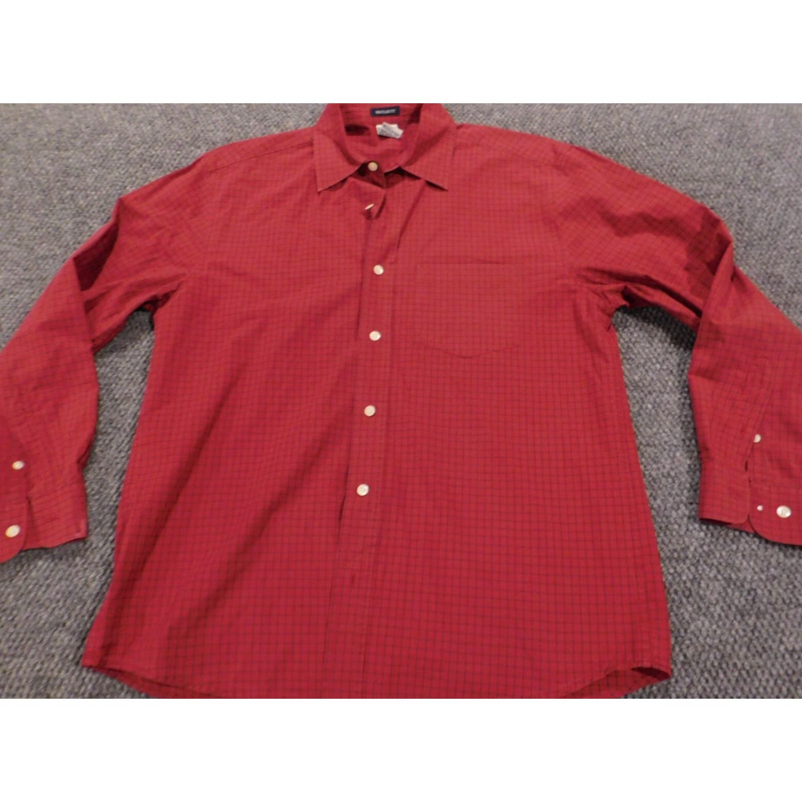 Old Navy Old Navy Mens Shirt Small Red Plaid Button-Down Long Sleeve Slim Fit with Pockets Size US S / EU 44-46 / 1 - 2 Thumbnail