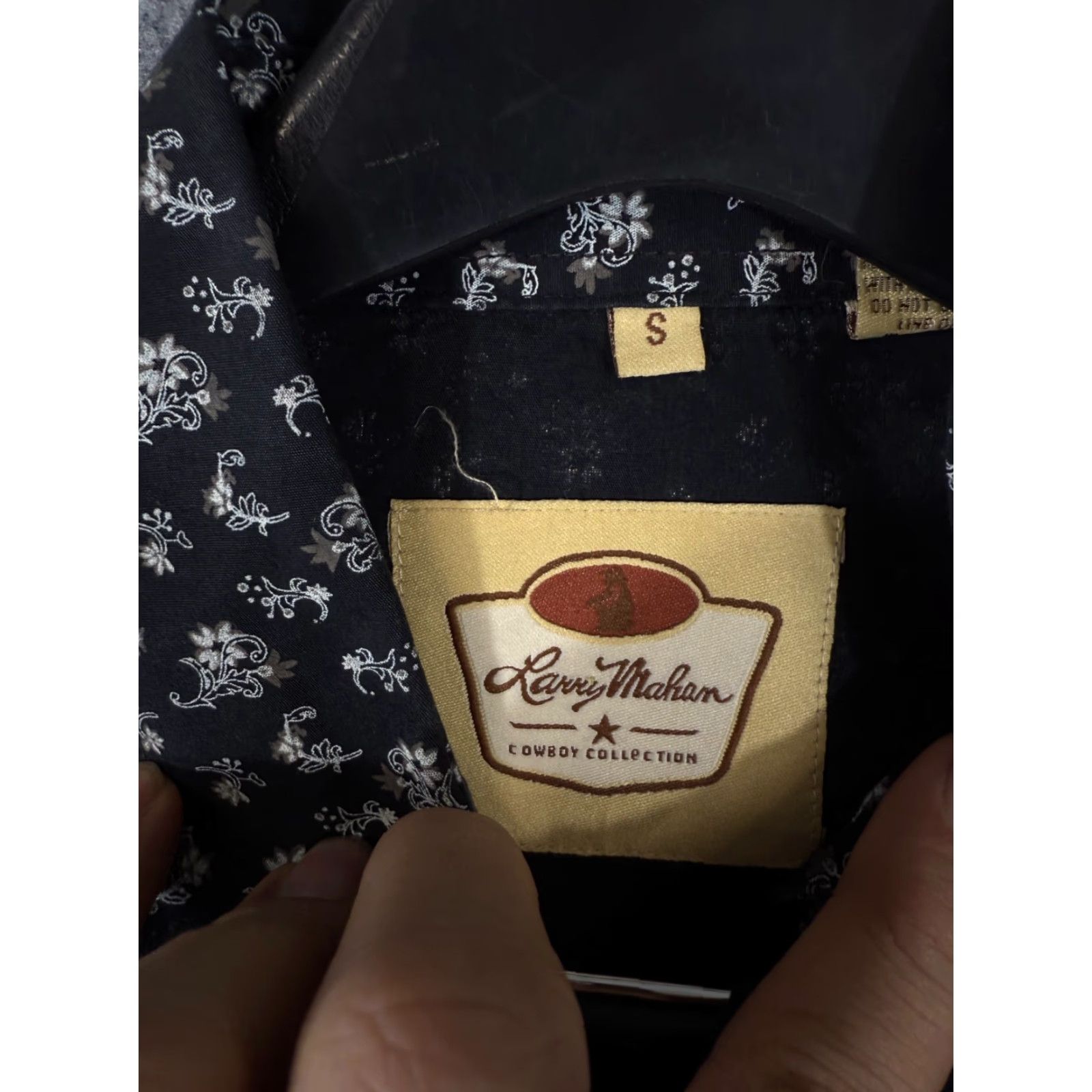Vintage Larry Mahan Cowboy Collection Shirt Mens S Black Floral Pearl Snap Long Sleeve Pockets Western Size US S / EU 44-46 / 1 - 6 Thumbnail