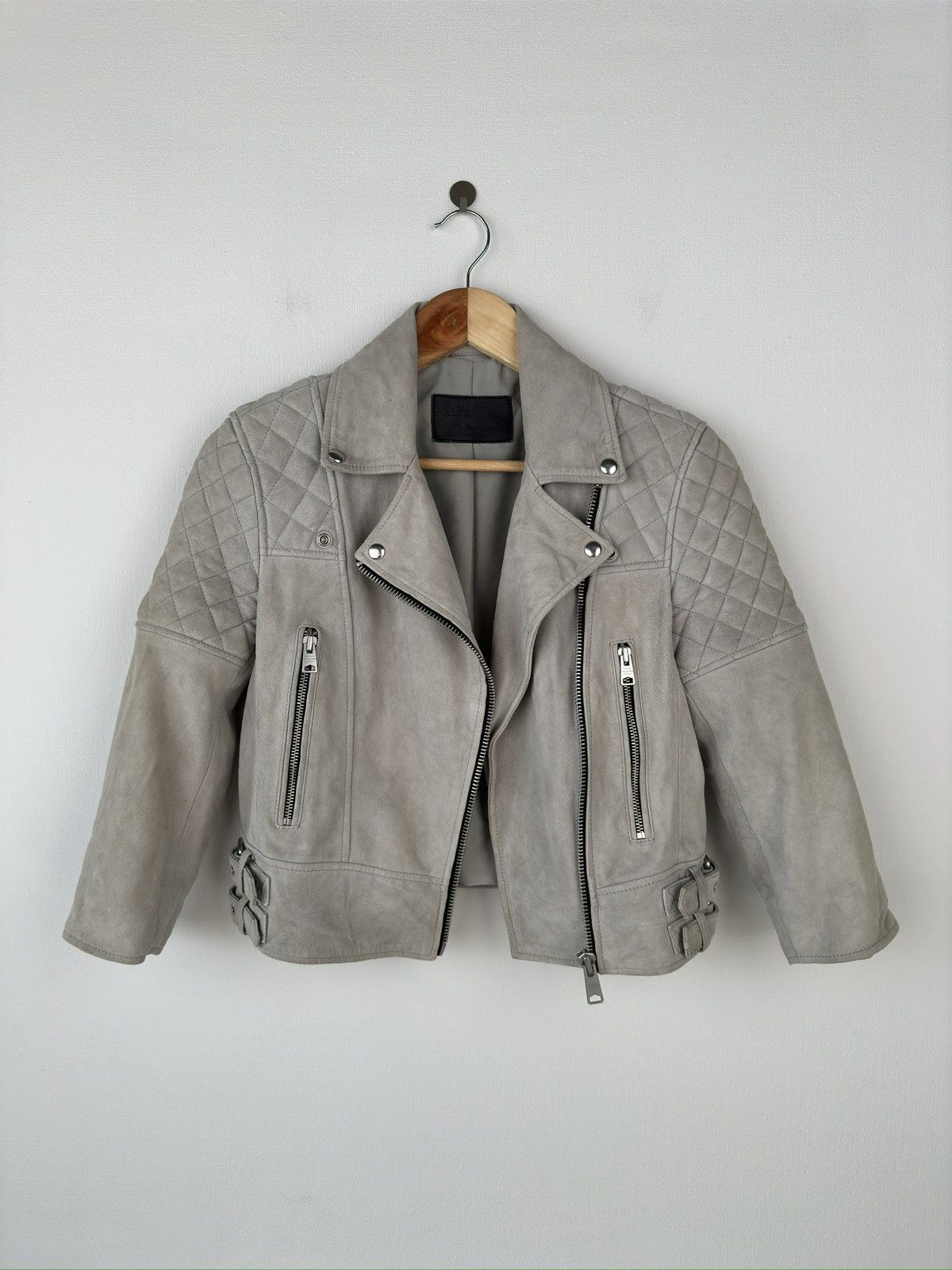 Allsaints ALLSAINTS Suede Beattie Biker Leather Jacket UK 8 / US 4 Size S / US 4 / IT 40 - 3 Thumbnail