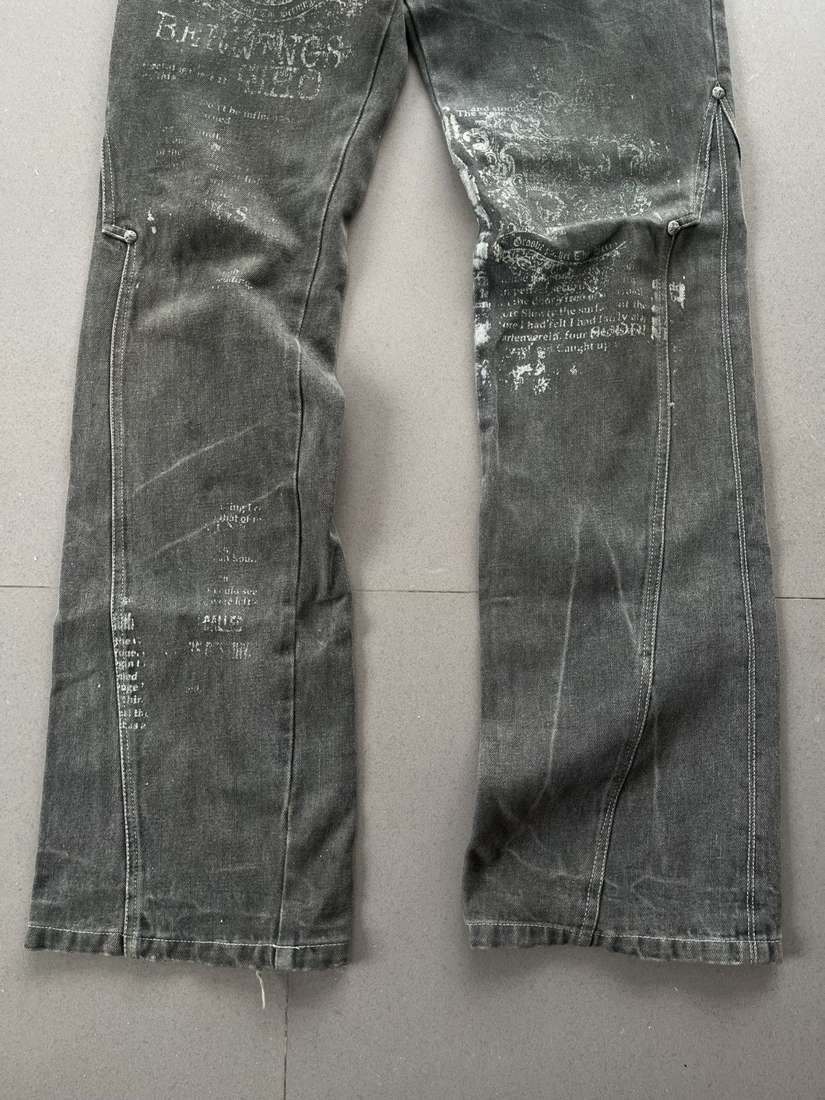5351 POUR LES HOMMES JAPANESE BERNINGS SHO FLARE PANTS POEM GOTHIC DENIM VKEI Size US 30 / EU 46 - 5 Thumbnail