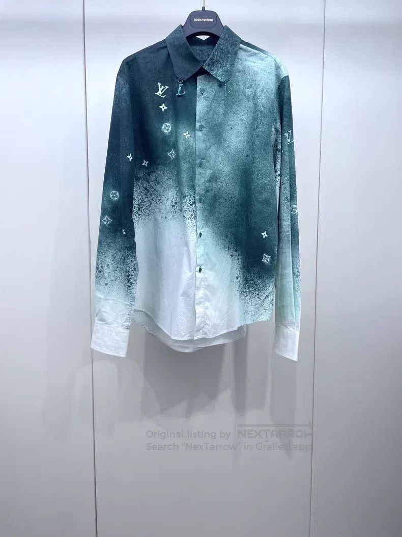 Louis Vuitton Louis Vuitton Green Tie Dye Gradient Long Sleeve Shirt Size US M / EU 48-50 / 2 - 1 Thumbnail