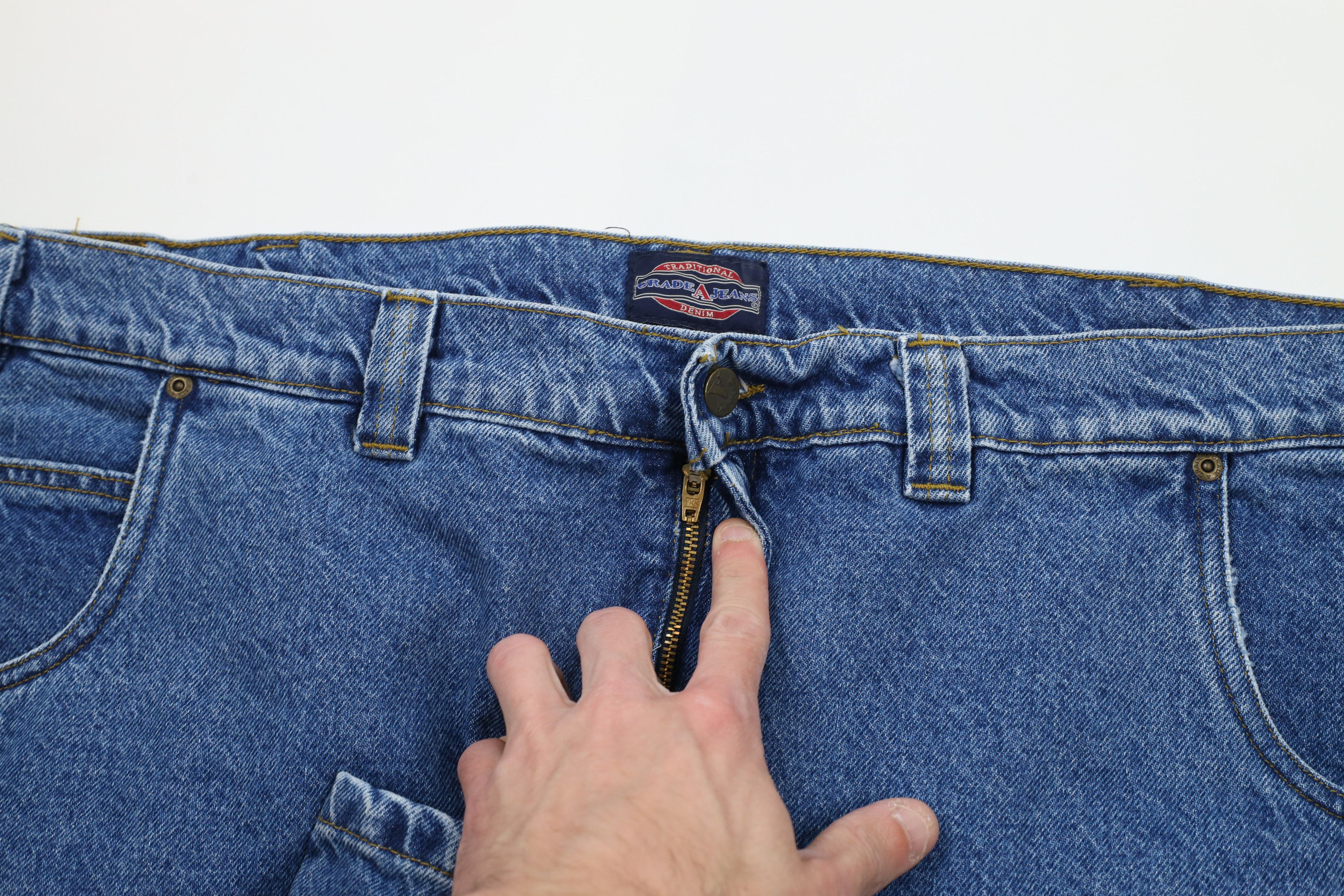 Vintage Deadstock Vintage 90s Streetwear Wide Leg Denim Jeans Blue Size US 44 / EU 60 - 5 Thumbnail