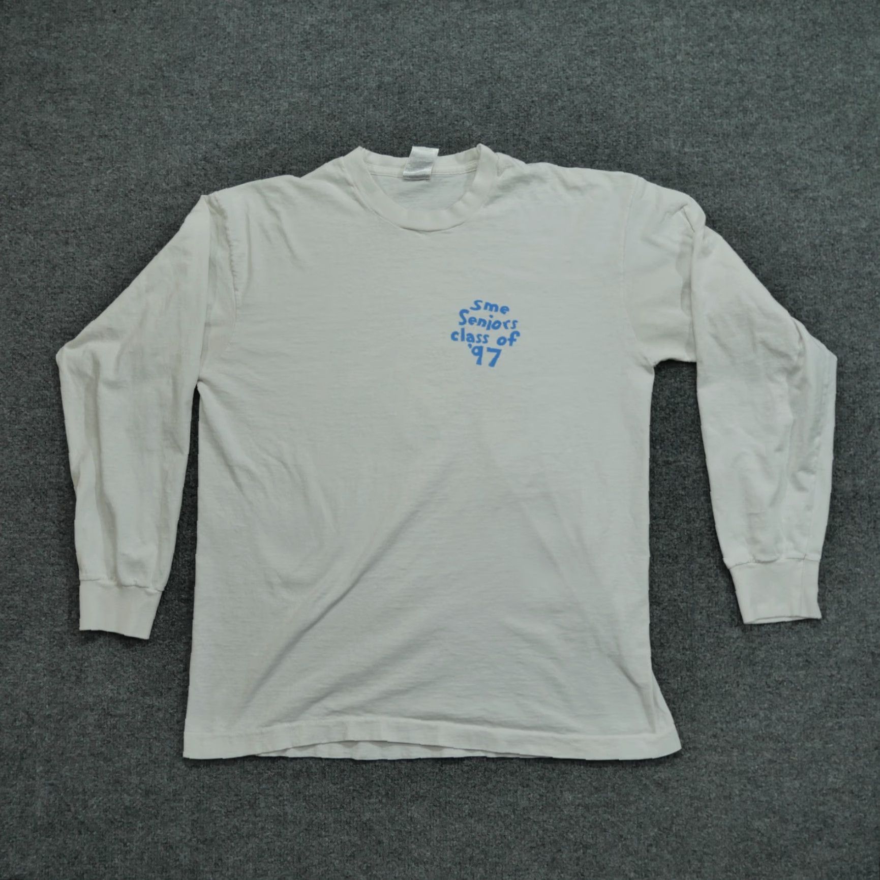 Fruit Of The Loom VINTAGE Dr Seuss T Shirt Adult Large White High School Graduation Art 1997 90s Fruit of the Loom Mens Cotton Logo Crew Neck Long Sleeve Size US L / EU 52-54 / 3 - 2 Thumbnail