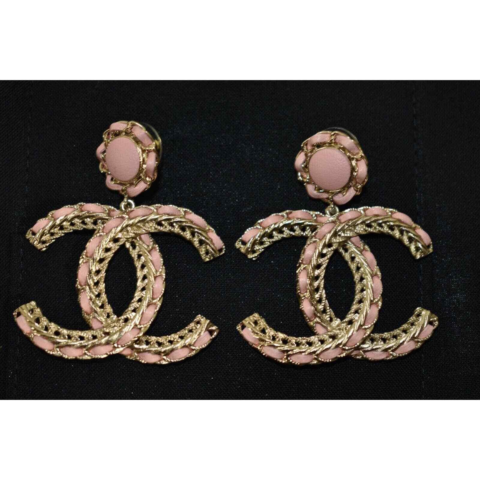 Chanel Chanel Leather Gold Chain Dangle Drop Statement Earrings Size ONE SIZE - 6 Thumbnail