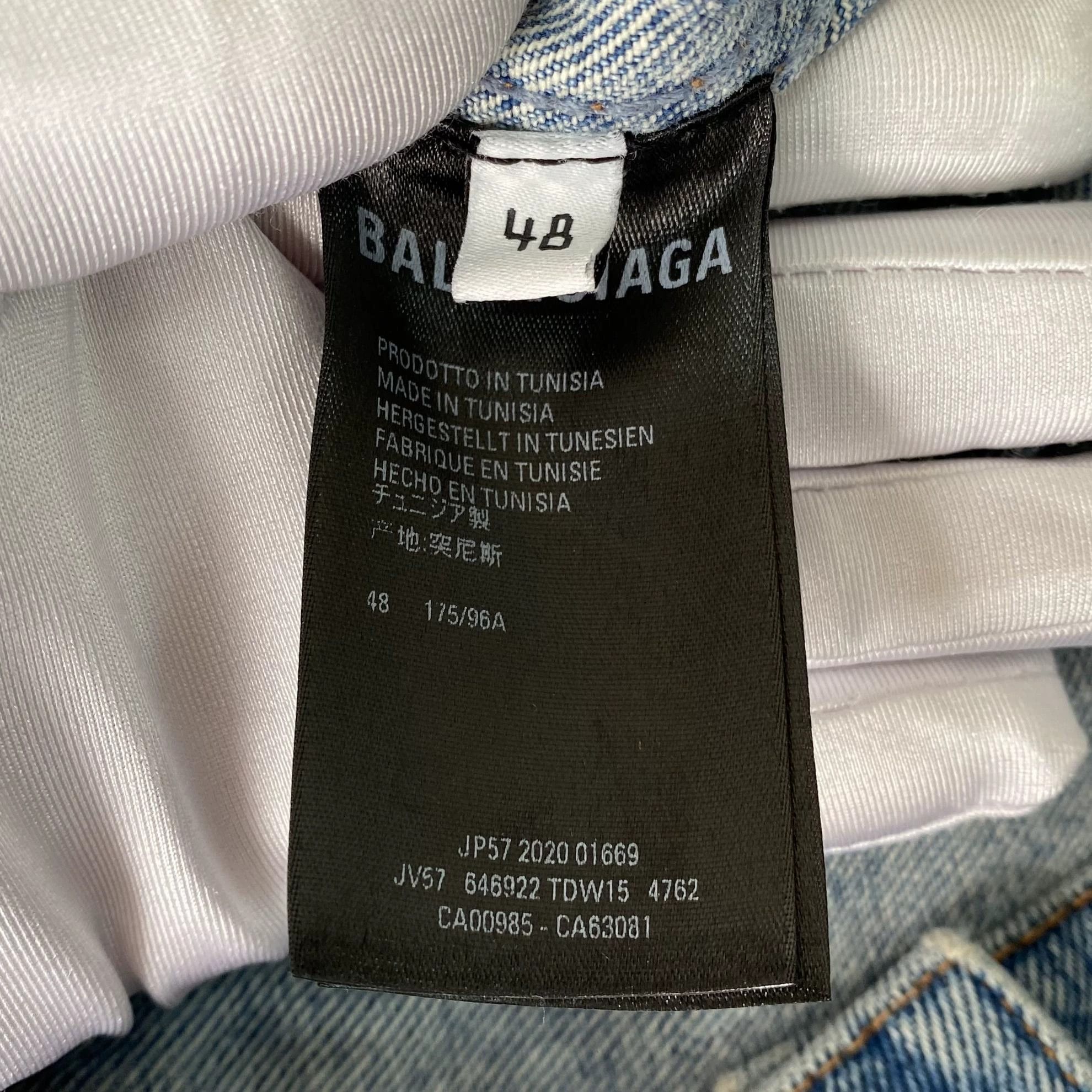 Balenciaga Balenciaga blue logo denim jacket 48 Size US M / EU 48-50 / 2 - 8 Thumbnail