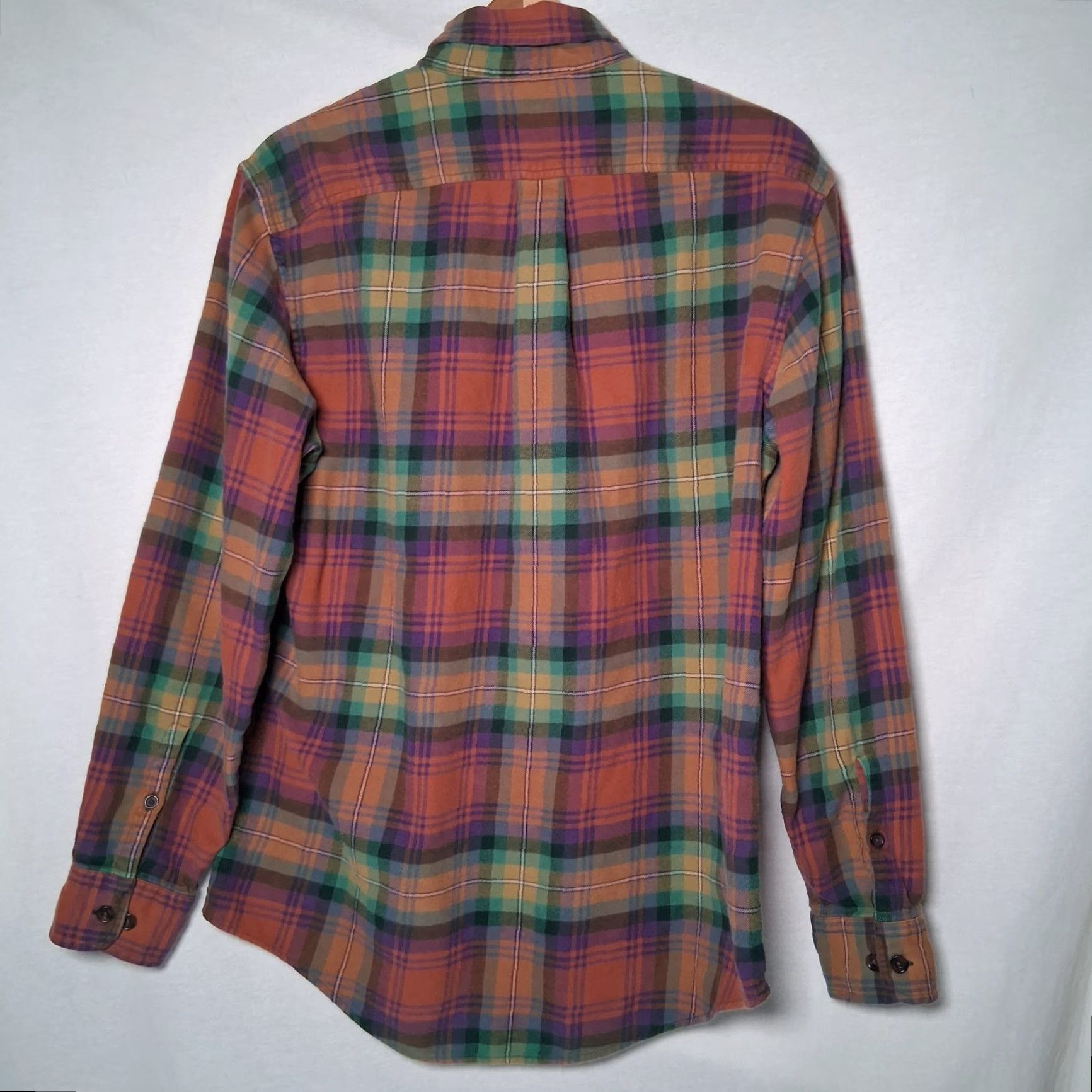 Lands' End Lands' End Flannel Shirt Men M Button-Down Regular Long Sleeve MultiColor Plaid Workwear Outdoor Outdoorsy Pockets Size US M / EU 48-50 / 2 - 3 Thumbnail