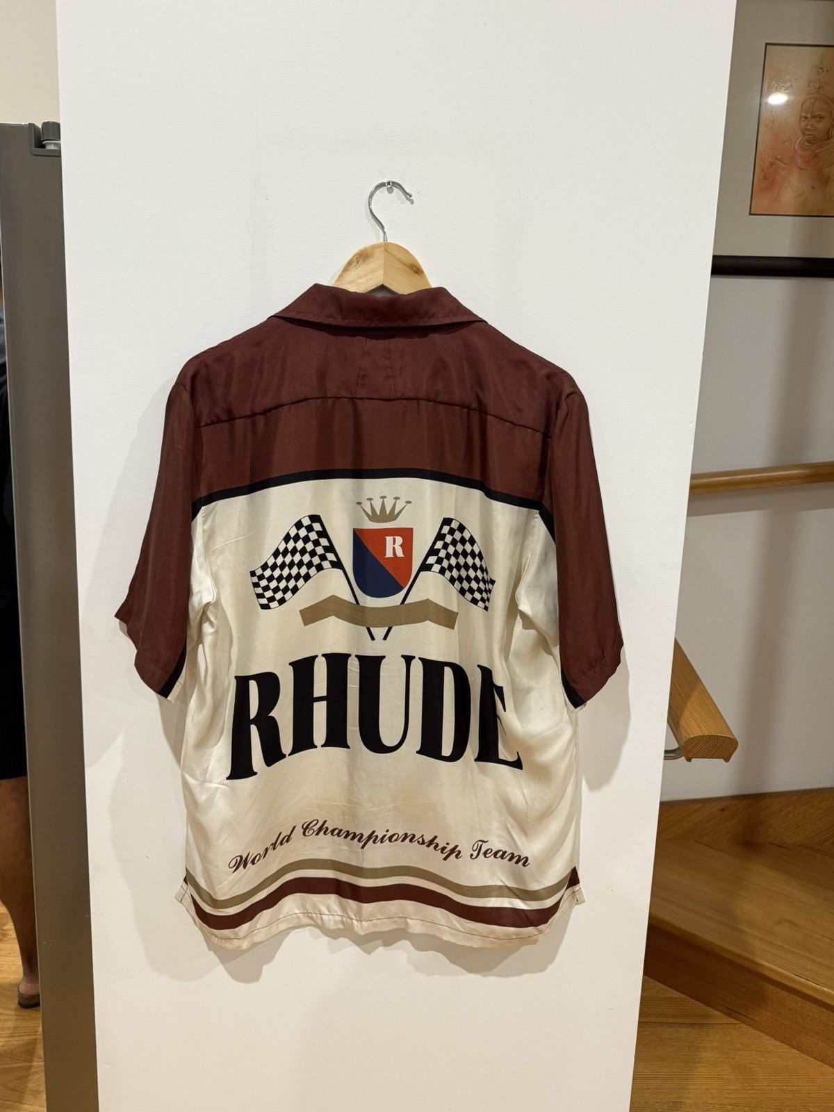 Rhude Rhude racing shirt White/ Maroon Size US M / EU 48-50 / 2 - 2 Thumbnail