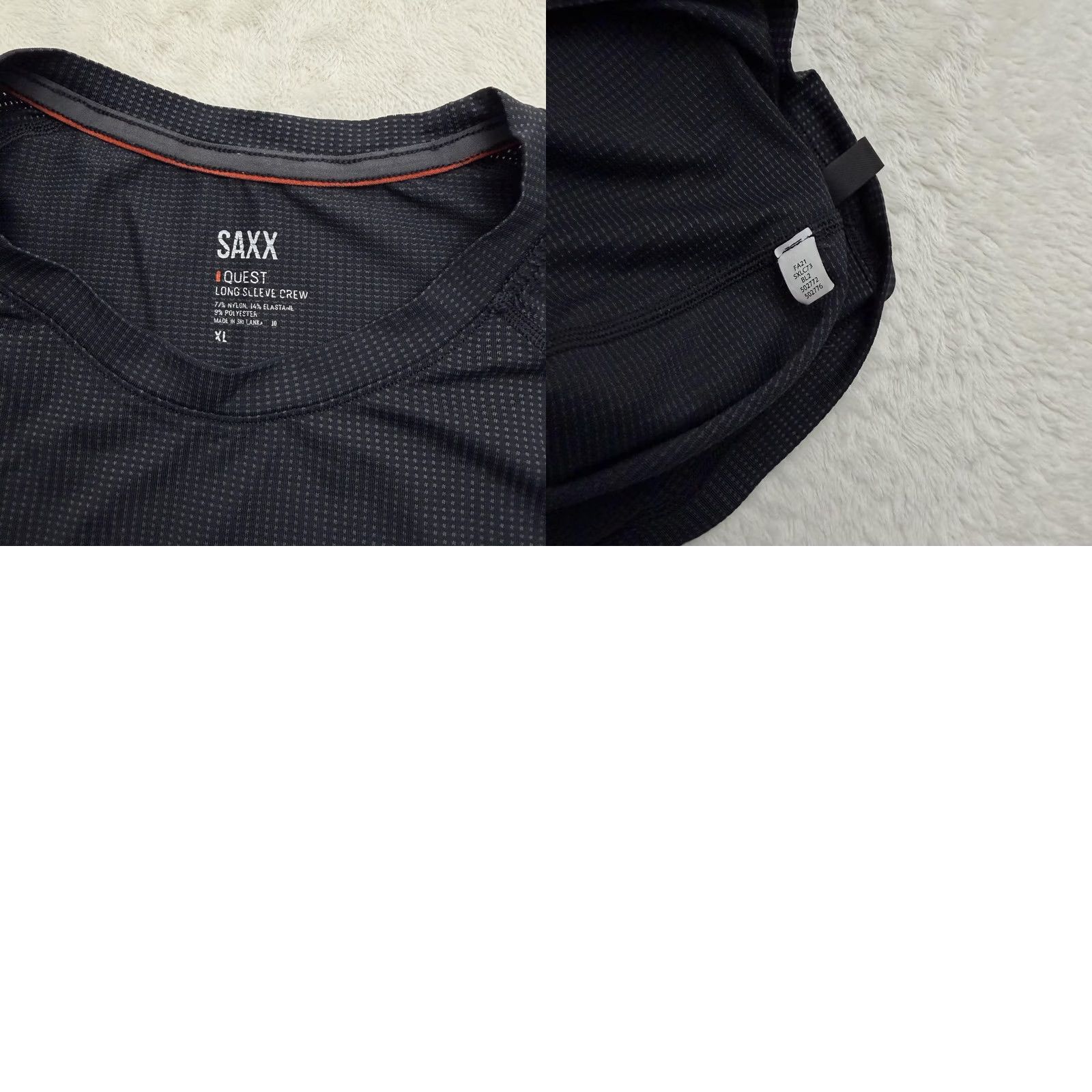Vintage SAXX Quest Shirt Mens XL Black Long Sleeve Crew Performance Travel Base Layer Size US XL / EU 56 / 4 - 10 Thumbnail