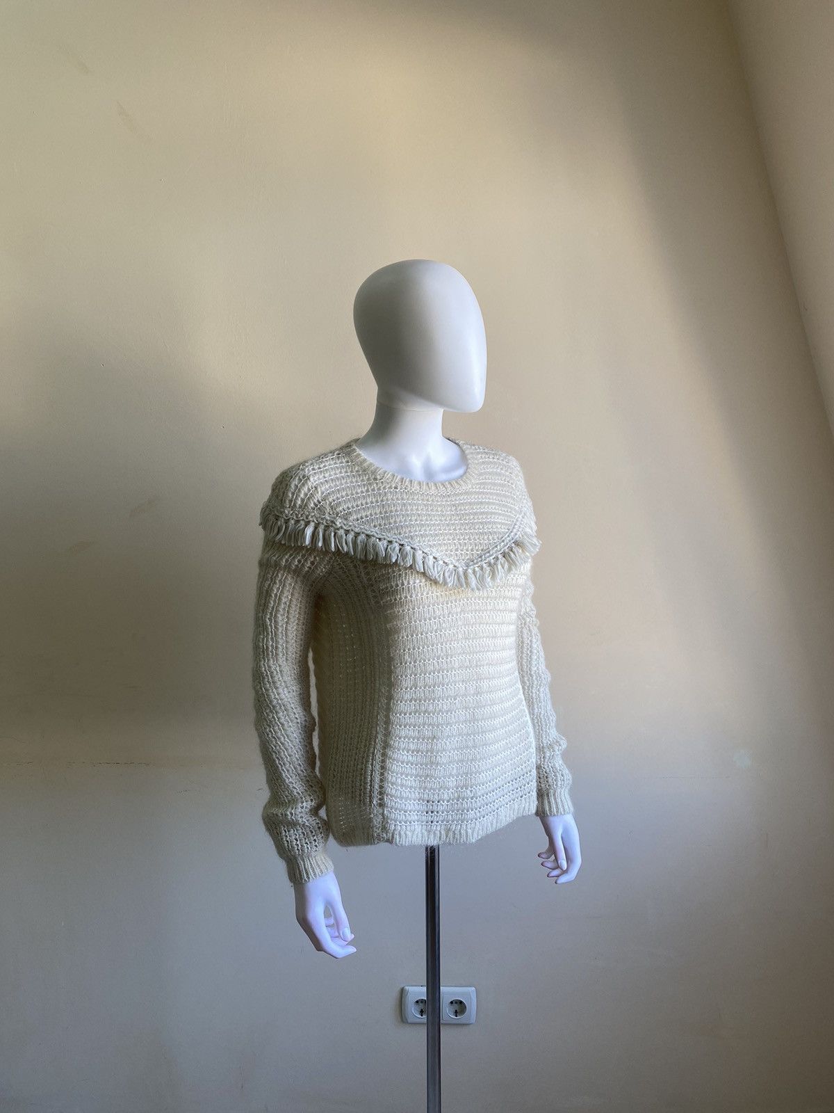Sezane Sezane Womens Mohair/Wool Ivory Long Sleeve Knit Sweater XS Size XS / US 0-2 / IT 36-38 - 1 Thumbnail