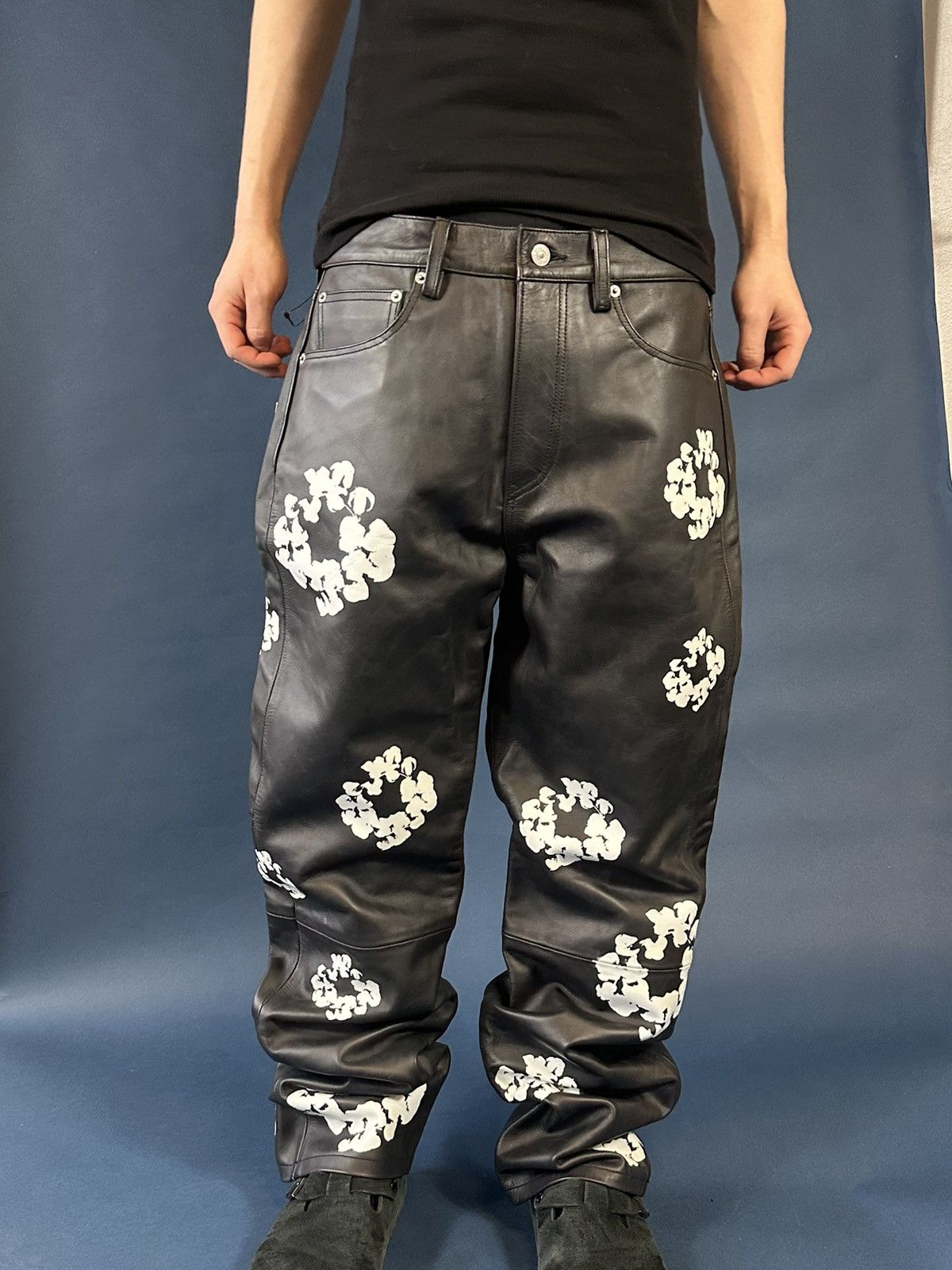 Denim Tears Levi's Black Stitched Denim Trousers Size: 34