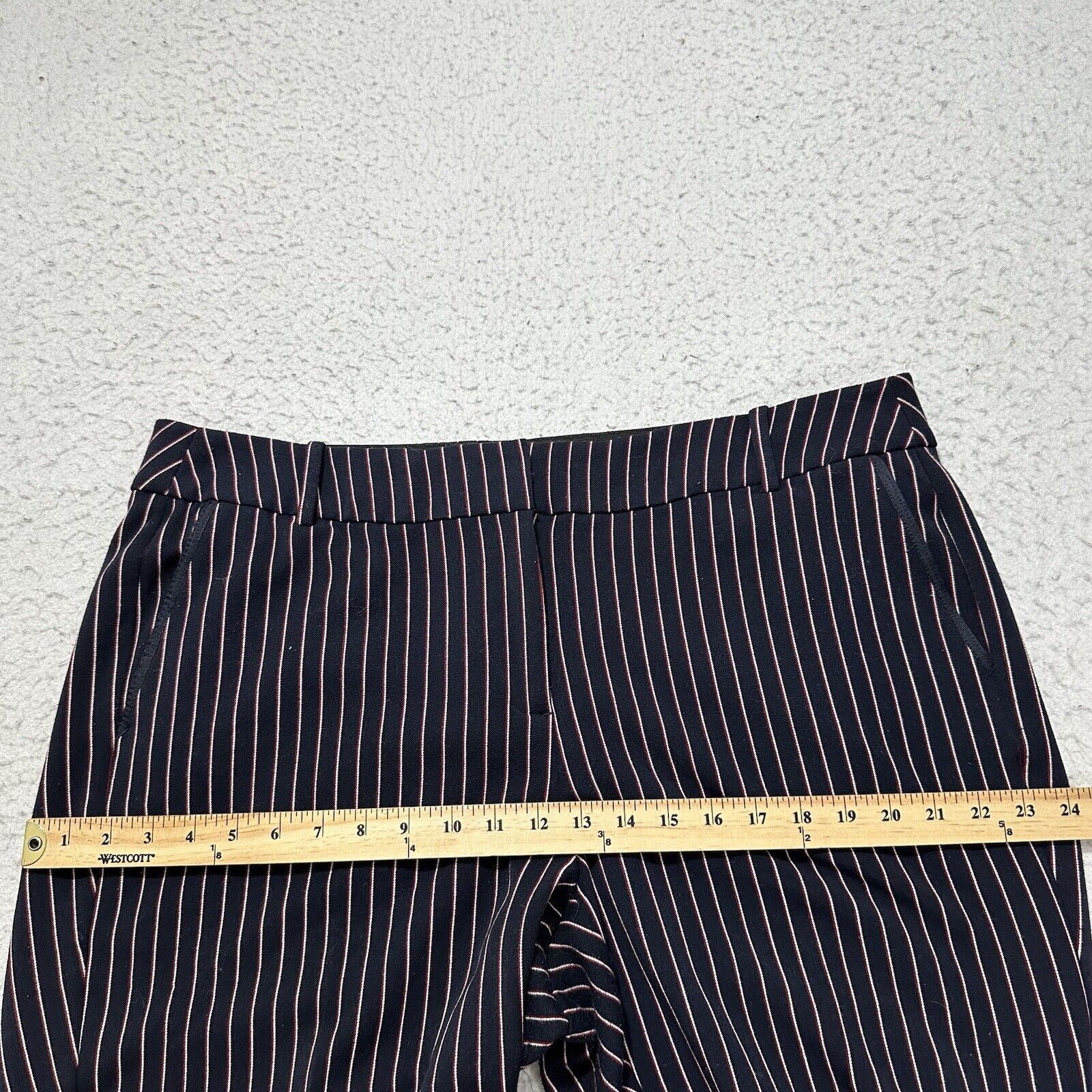 Other Lane Bryant 18 Flat Front Soft Knit Pants Navy Blue Striped Size 40" / US 18 - 10 Thumbnail